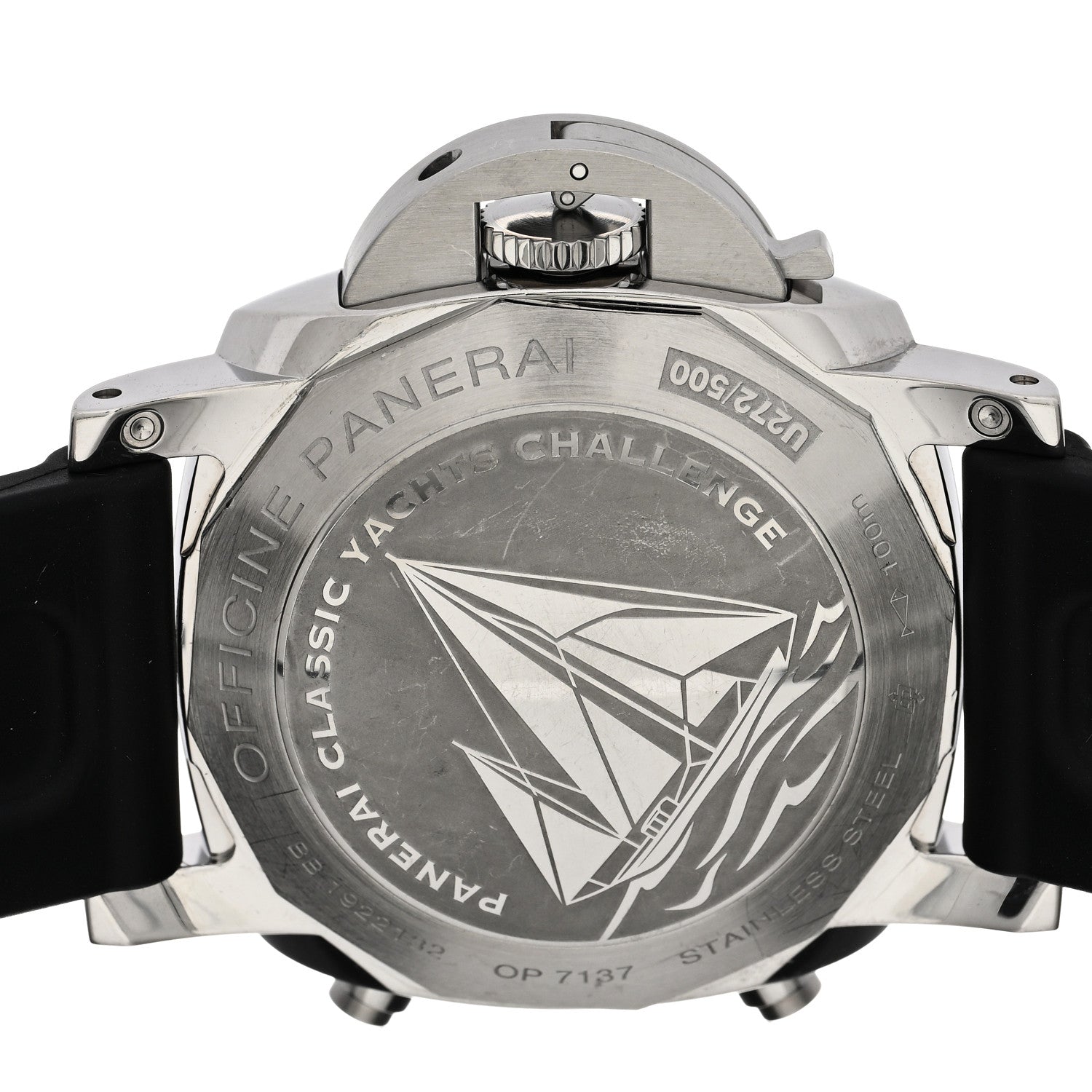 Panerai Stainless Steel Rubber 44mm Luminor 1950 3 Days Chrono Flyback Automatic Watch Black PAM00653 4 of 4