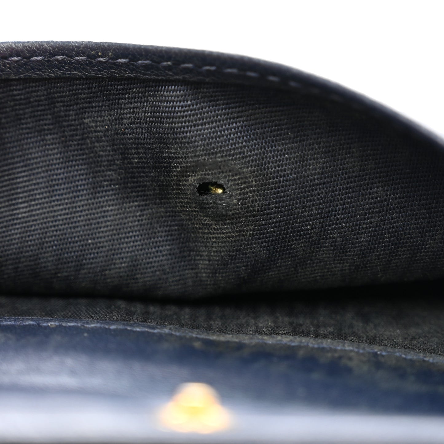 Saffiano Vernice Tri-Fold Compact Wallet Navy Blue