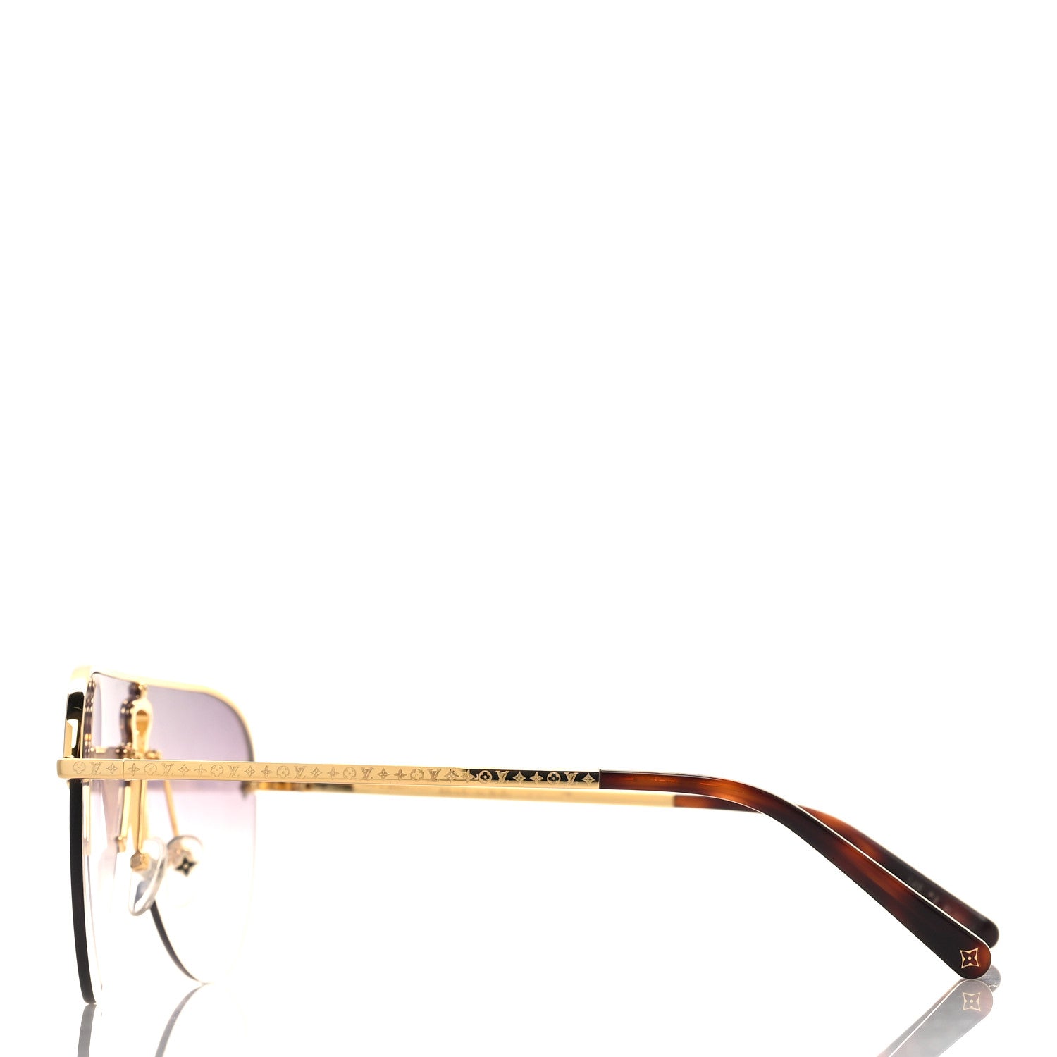 Louis Vuitton LOUIS VUITTON Grease Mask Sunglasses Z1470U Gold 3 of 9