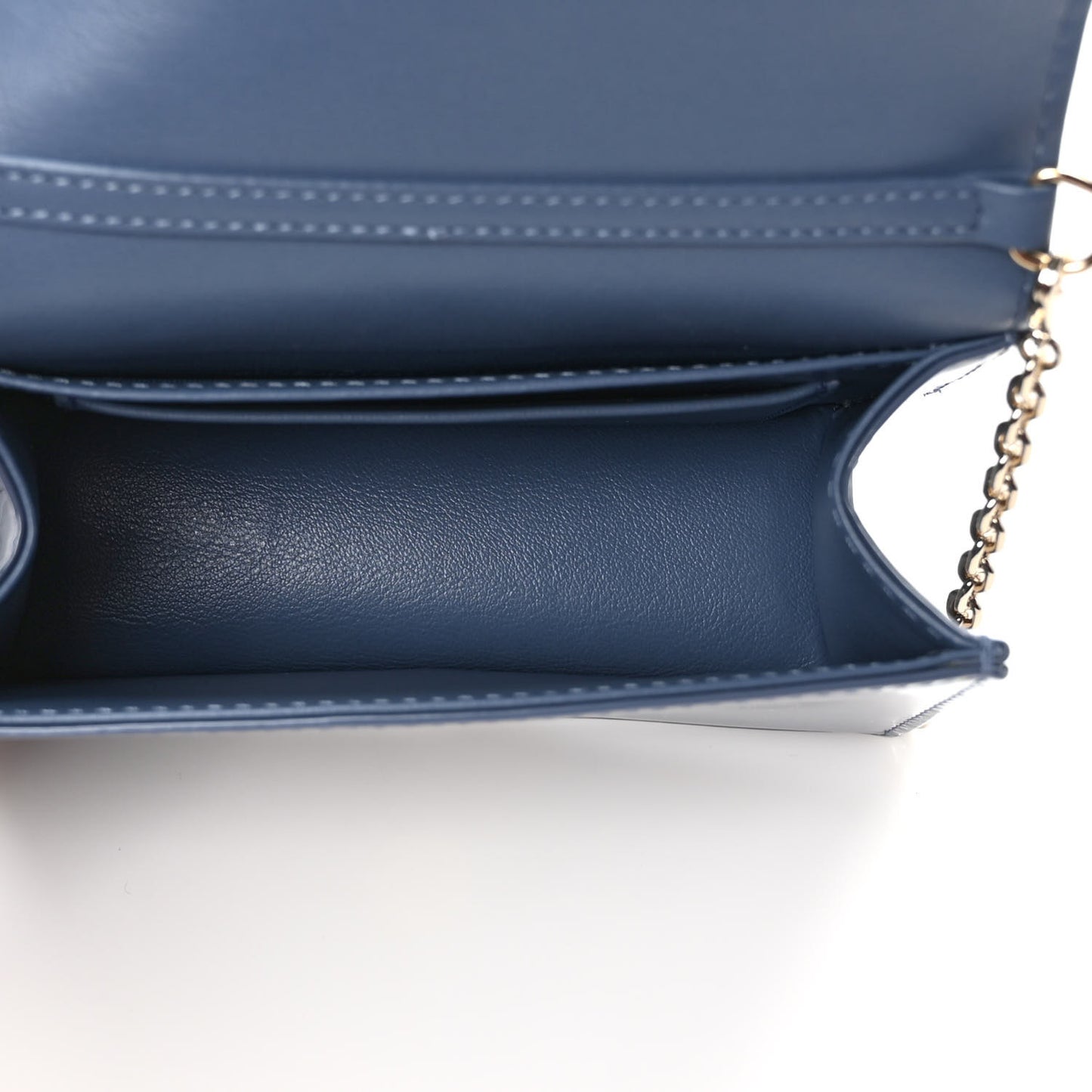 Patent Cannage Nano Lady Dior Pouch Cloud Blue