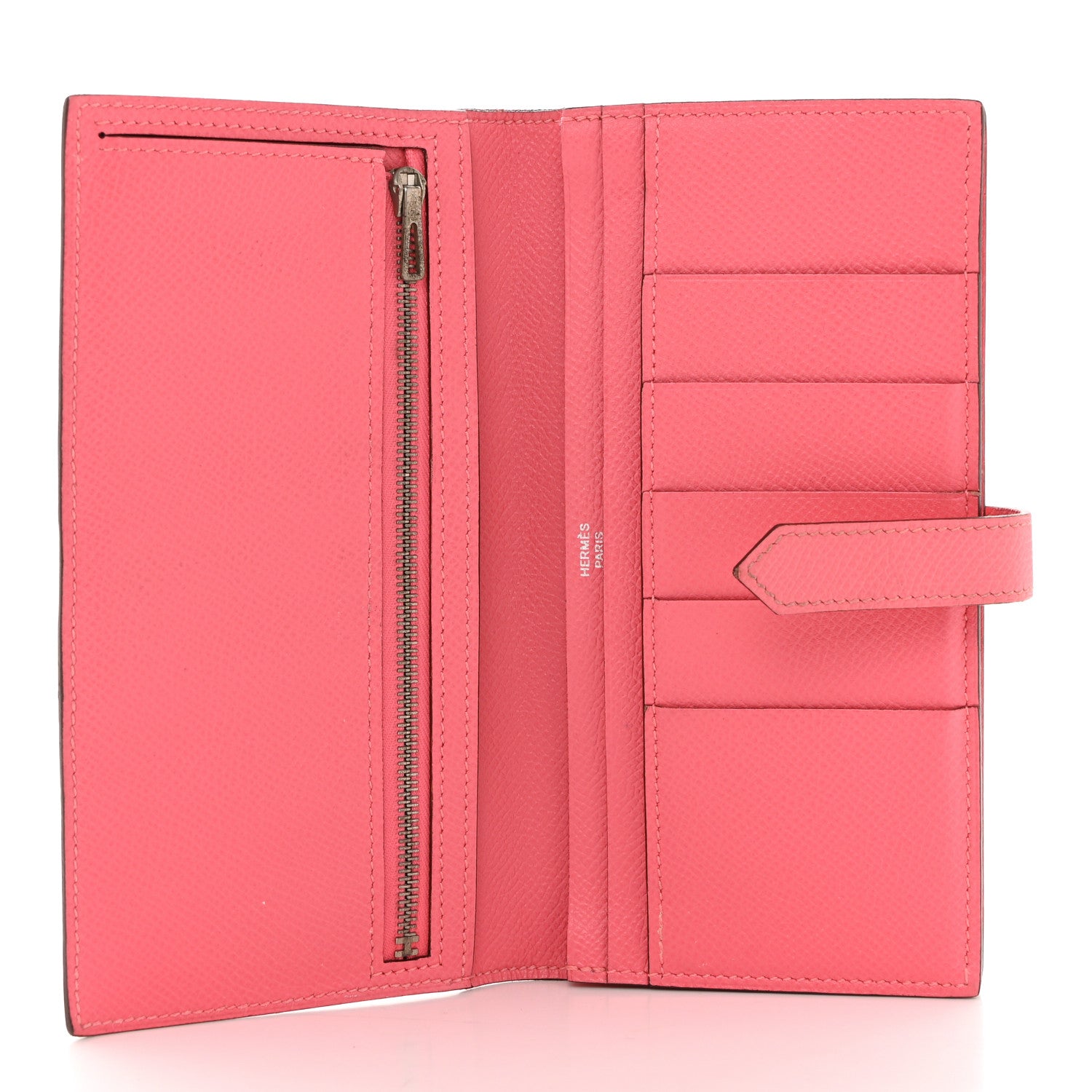 Hermes Epsom Bearn Gusset Wallet Rose Lipstick 5 of 15
