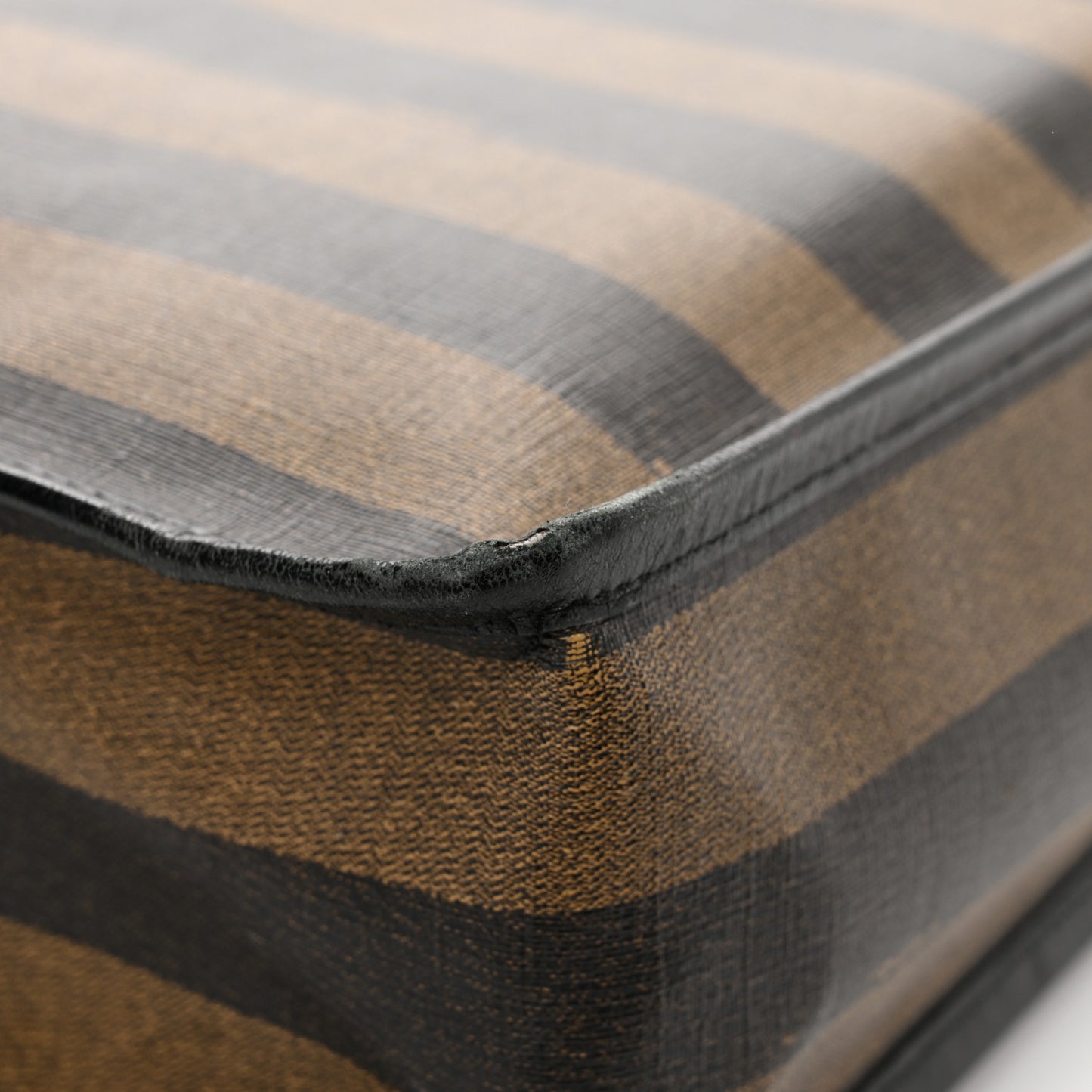 Calfskin Coated Canvas Pequin Tote Tobacco