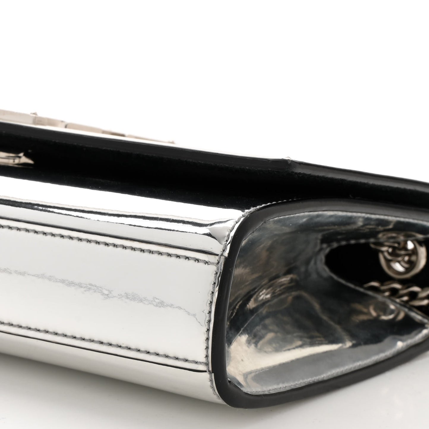 Vinyl Mirror Small Classic Monogram Kate Satchel Argento