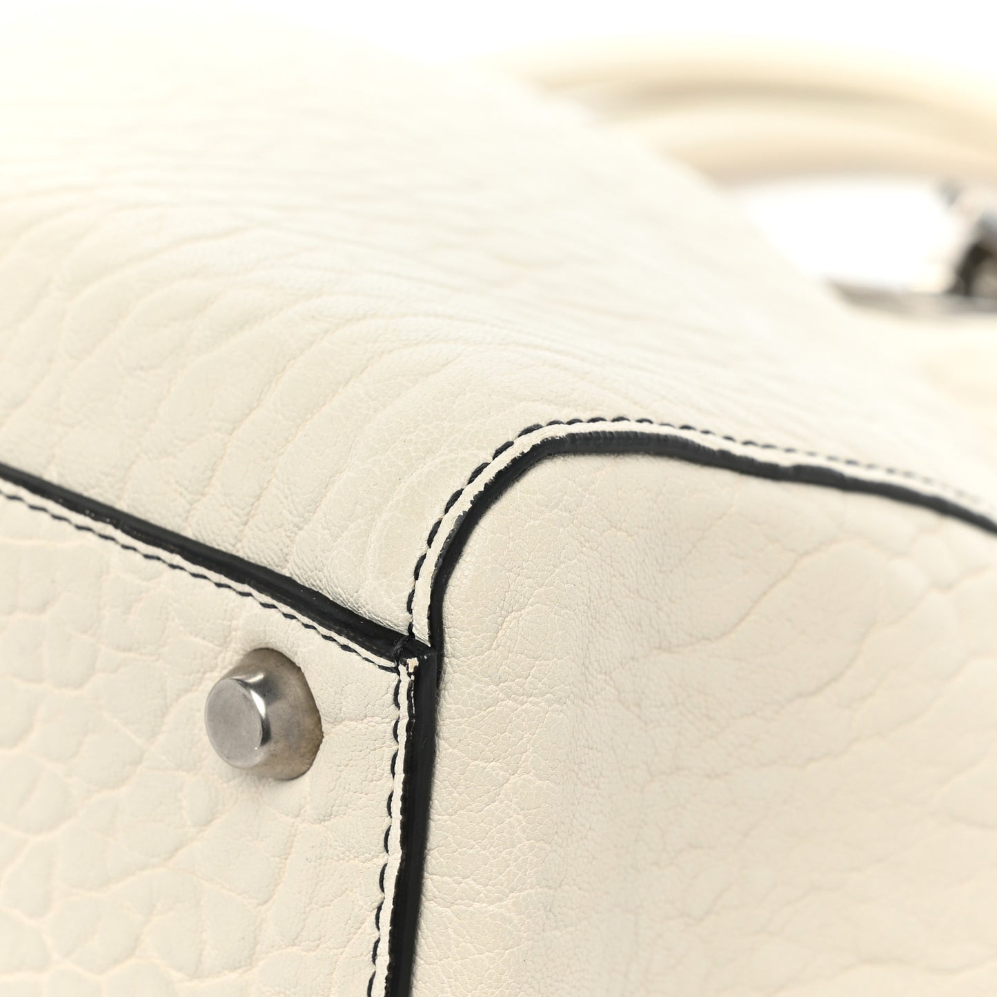 Canyon Grained Lambskin Large Lady Dior Off White