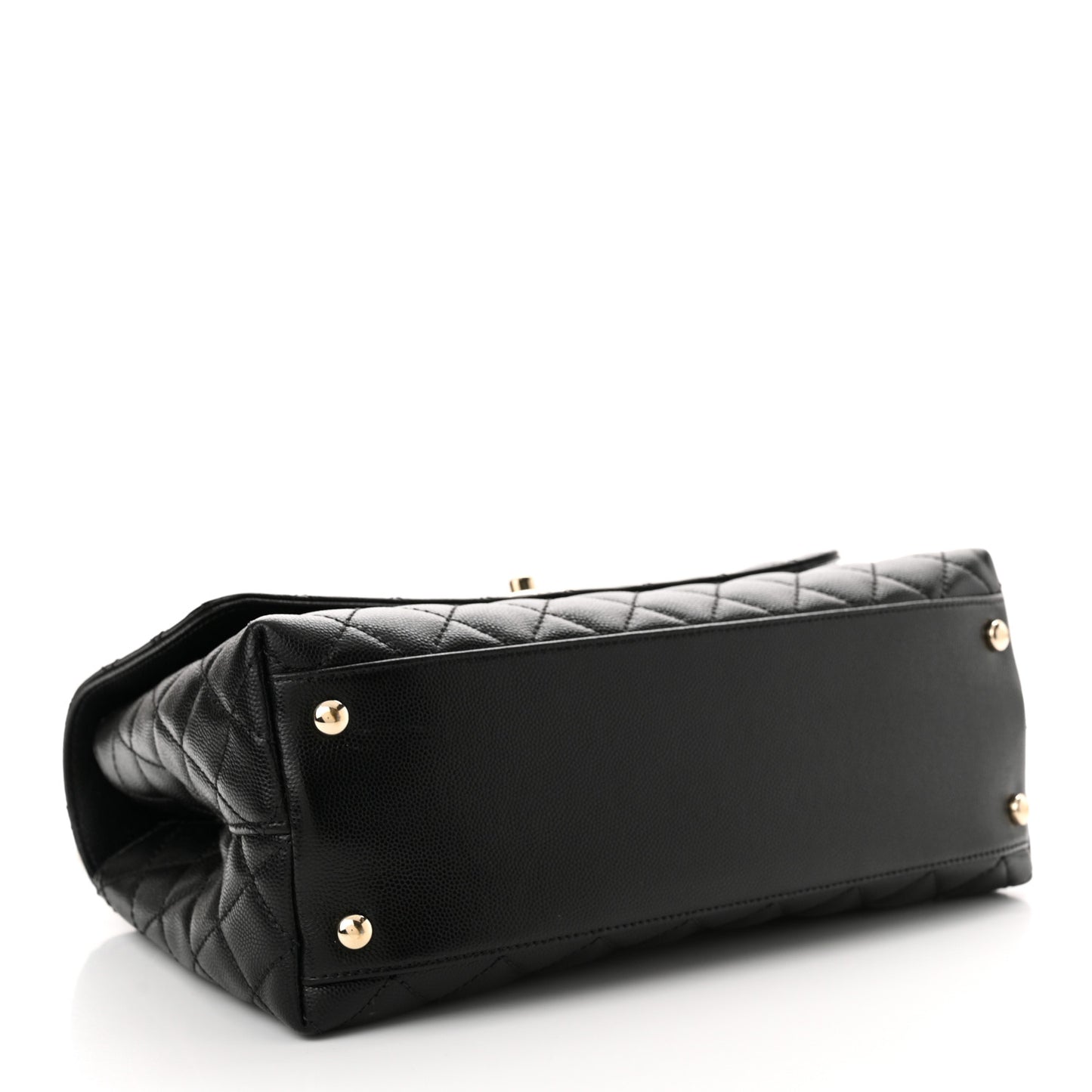 Caviar Quilted Small Coco Handle Flap Black