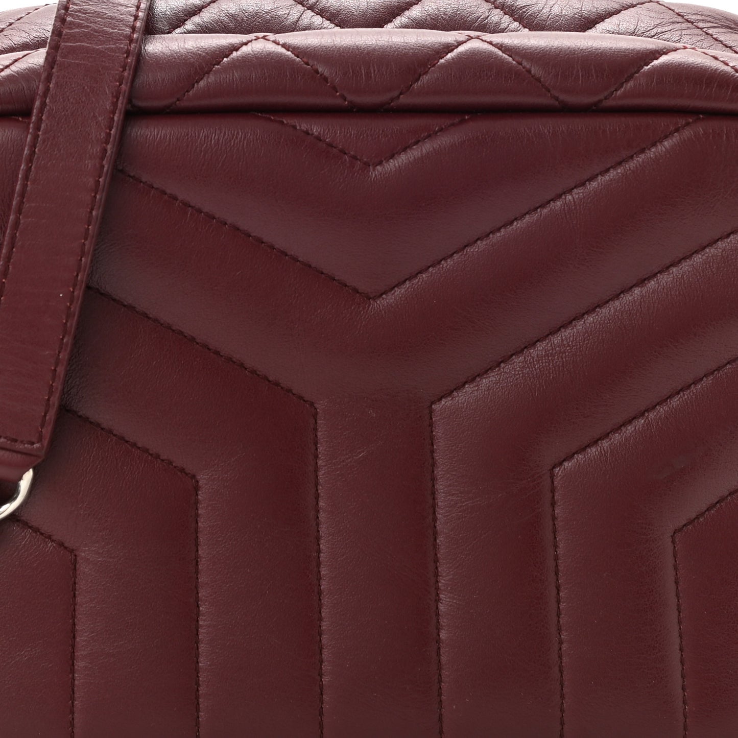 Calfskin Y Quilted Monogram Small Loulou Bowling Bag Rouge Legion