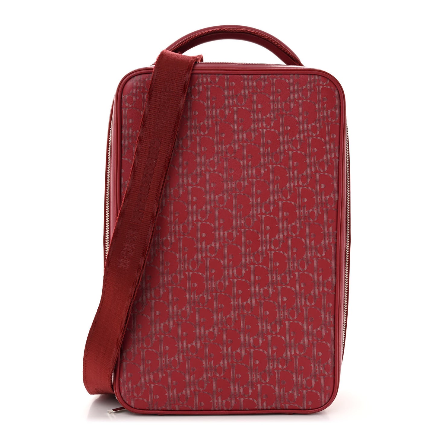 Calfskin Oblique Galaxy Perforated Marsupio World Tour Pelle Sling Red White