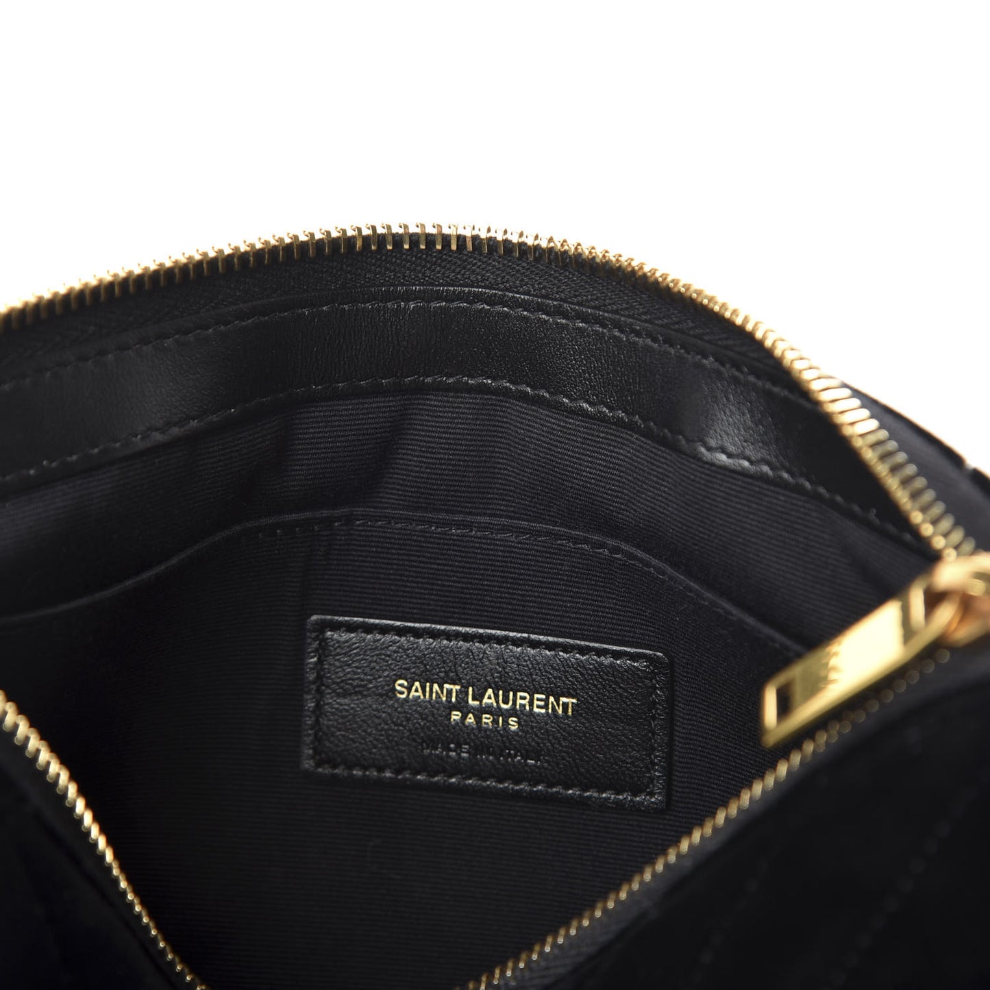 Velvet Matelasse Chevron Monogram A5 Wristlet Black