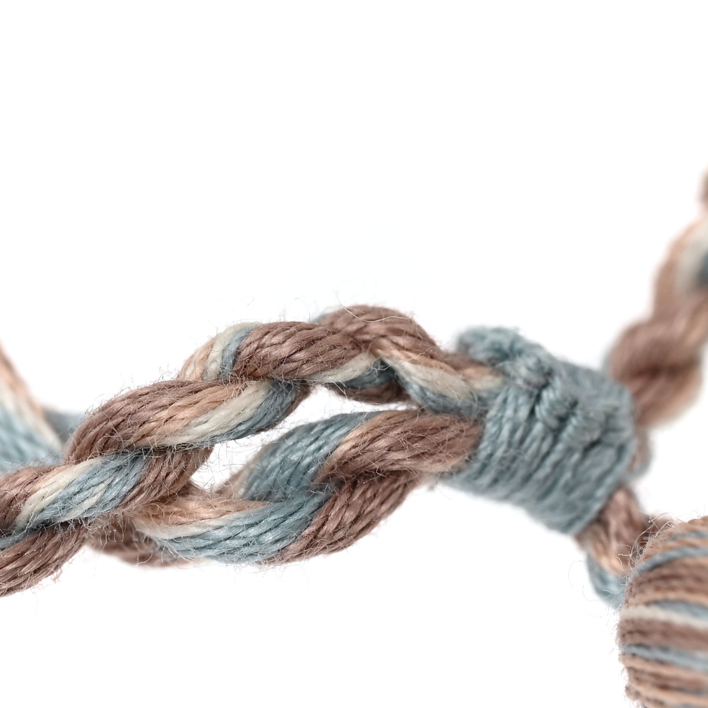 Woven Cotton J'Adior Friendship Bracelet Set Blue Nude