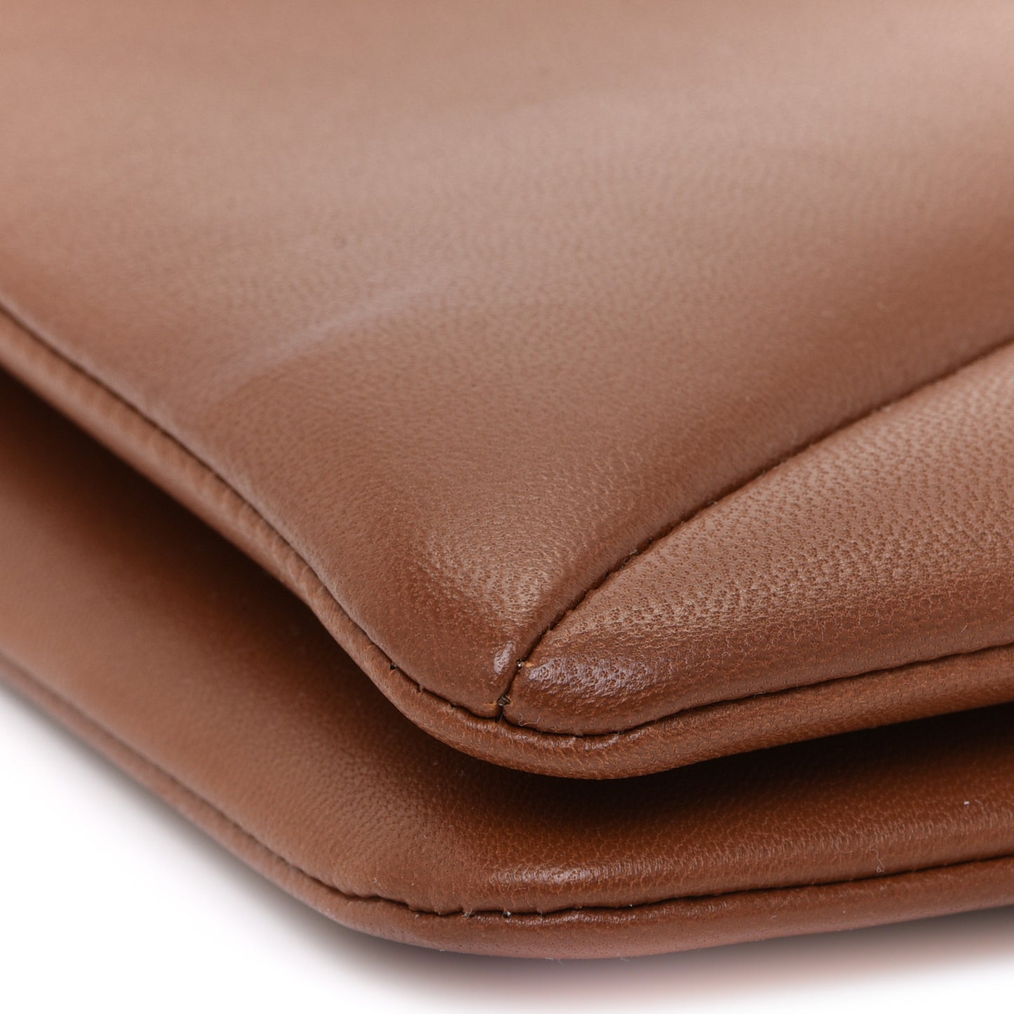 Nappa One Stud Wristlet Clutch Bag Tan Brown
