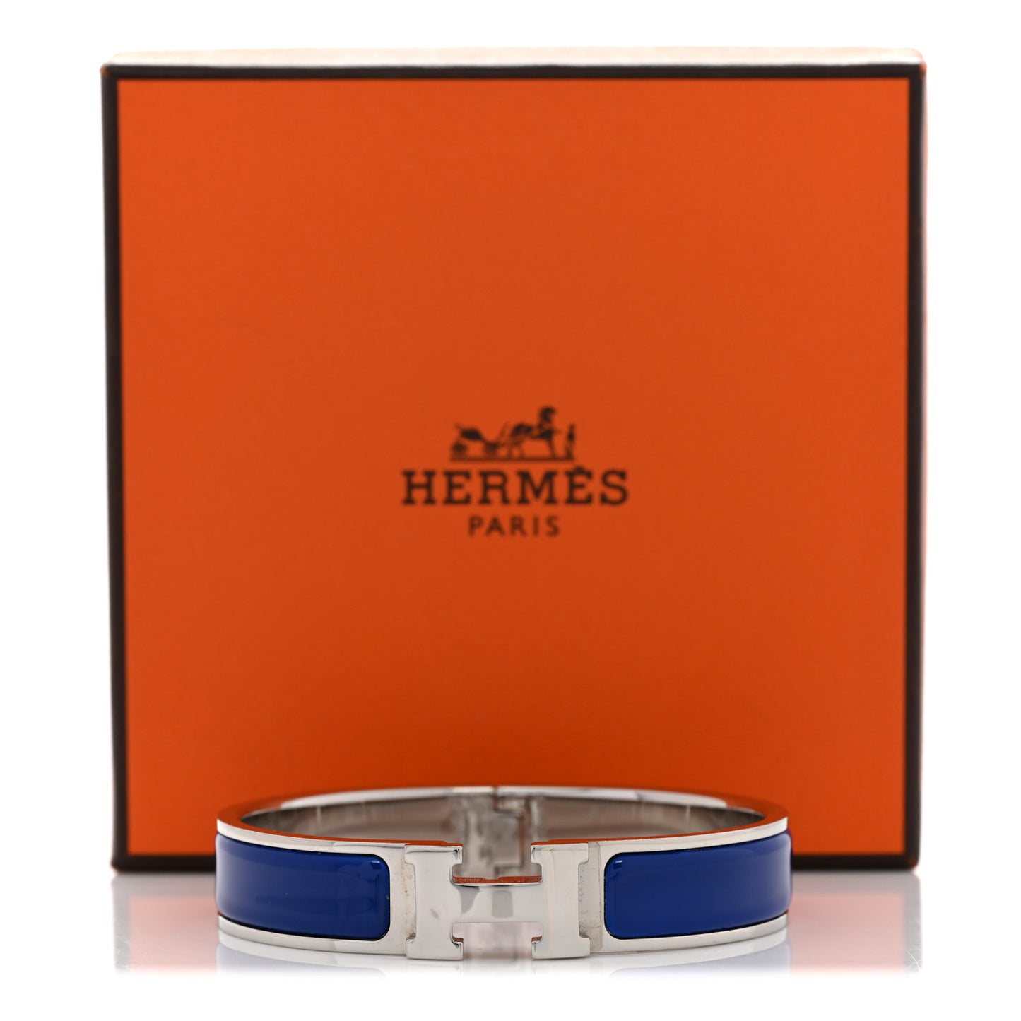 Narrow Enamel Clic Clac H Bracelet PM Bleu Royal