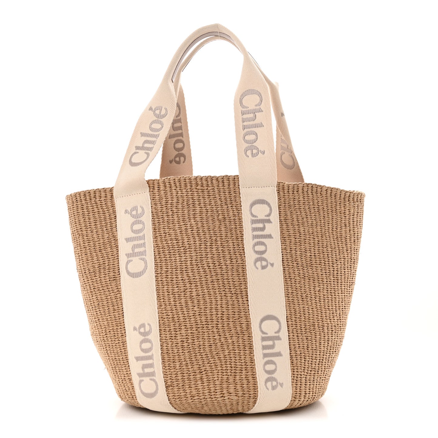 Raffia Large Woody Tote Wild Grey
