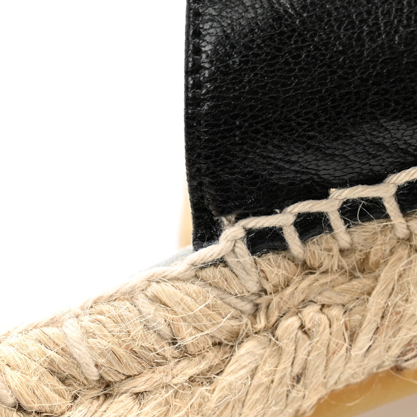 Iridescent Goatskin Patent CC Espadrille Mules 36 Black