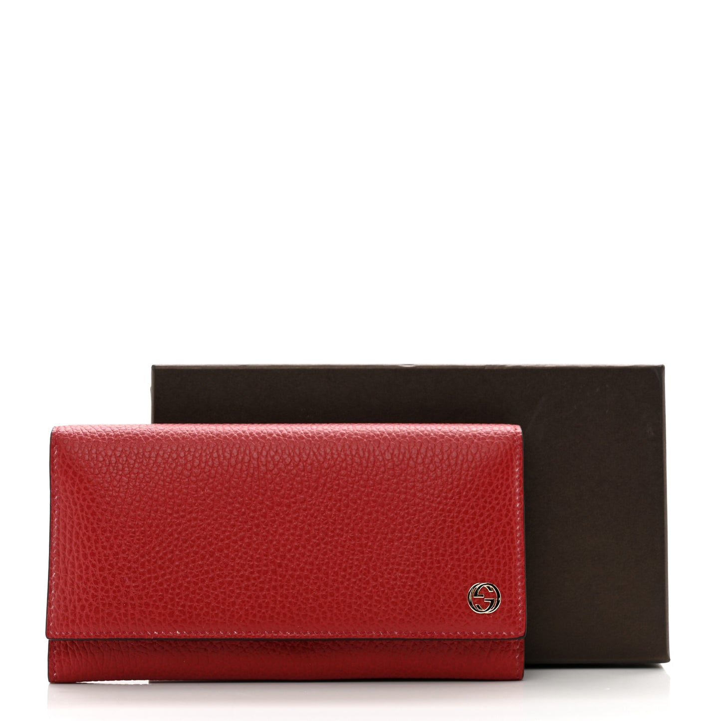 Pebbled Calfskin Interlocking G Continental Wallet Red