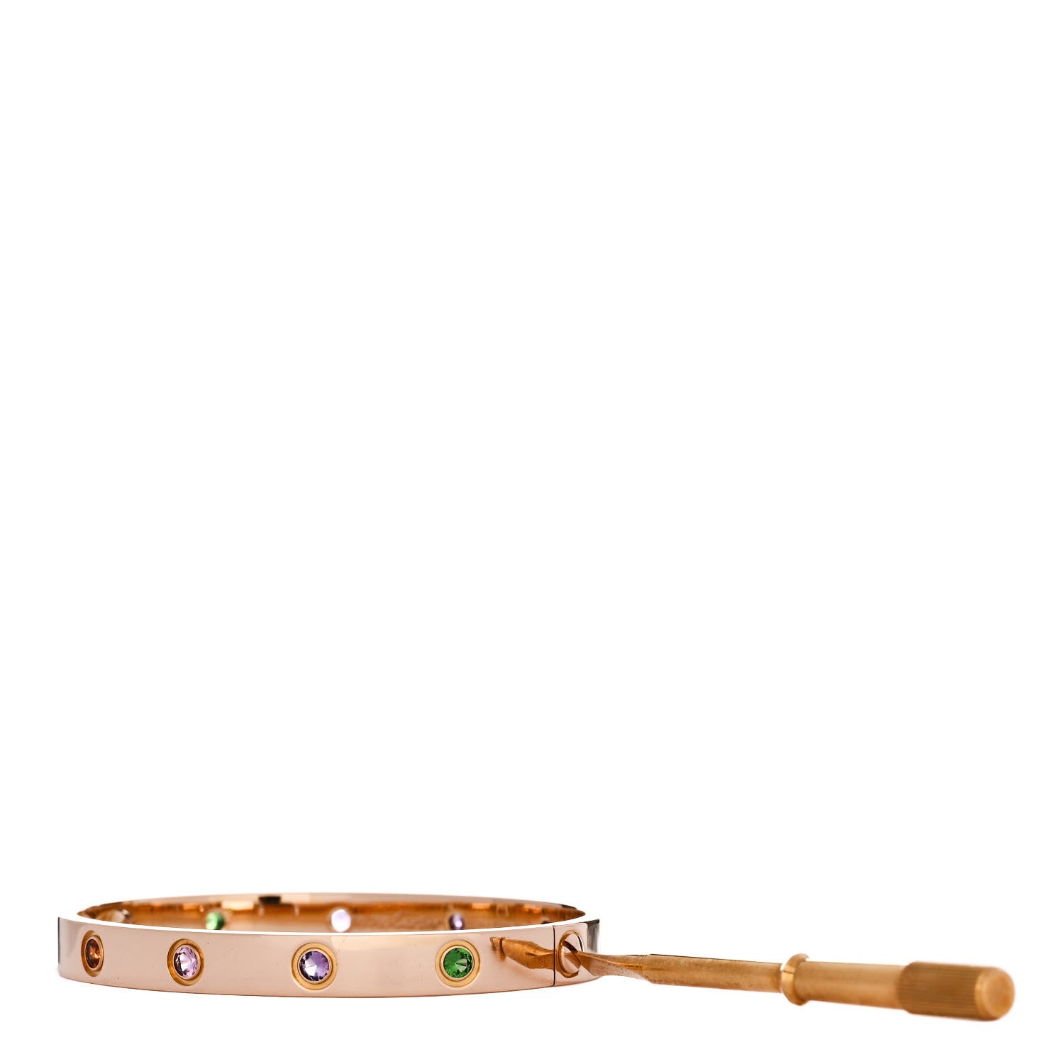 Cartier 18K Pink Gold Sapphire Garnet Amethyst LOVE Bracelet 16 3 of 5