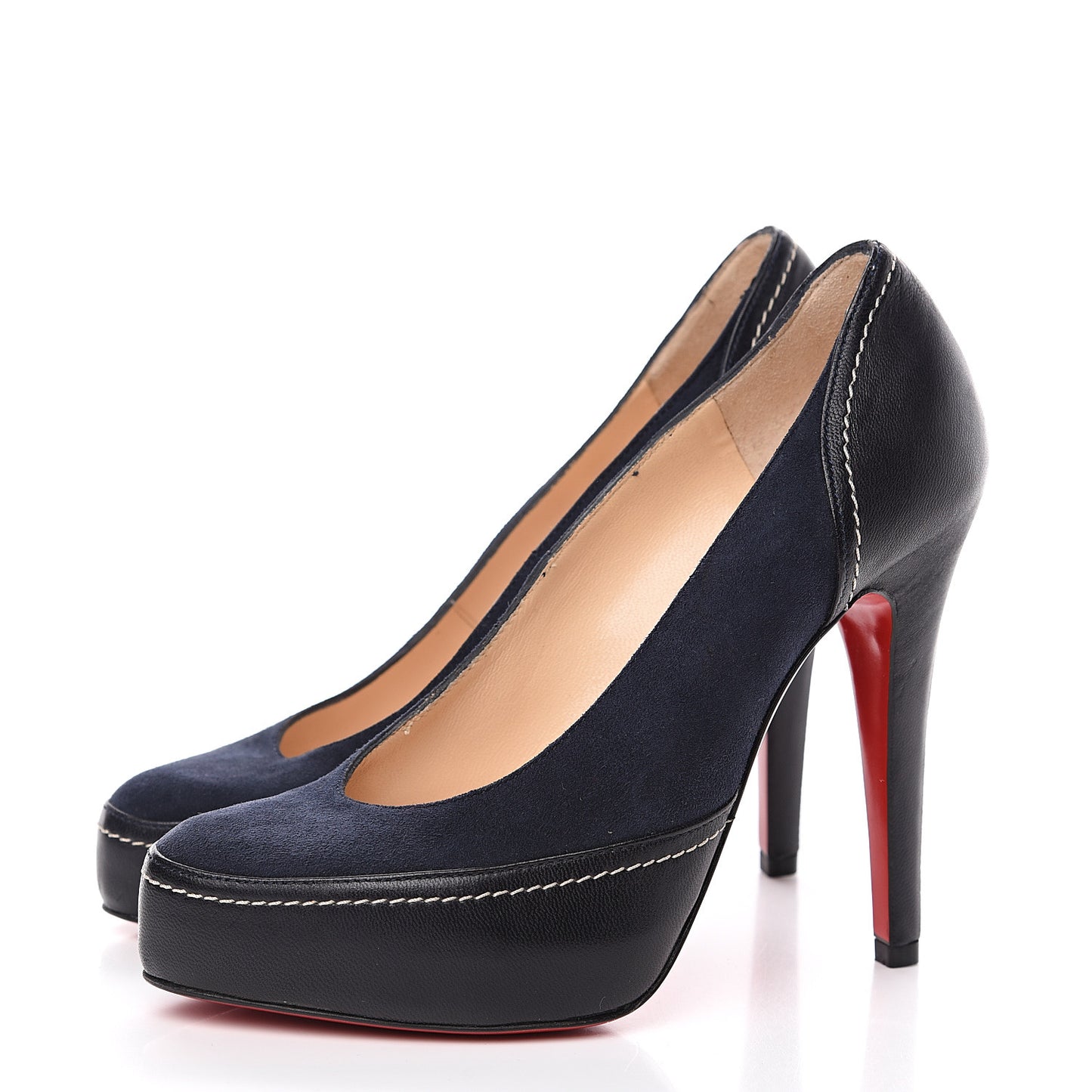 Veau Velours Nappa Defil Decollete 120 Pumps 35 Marine