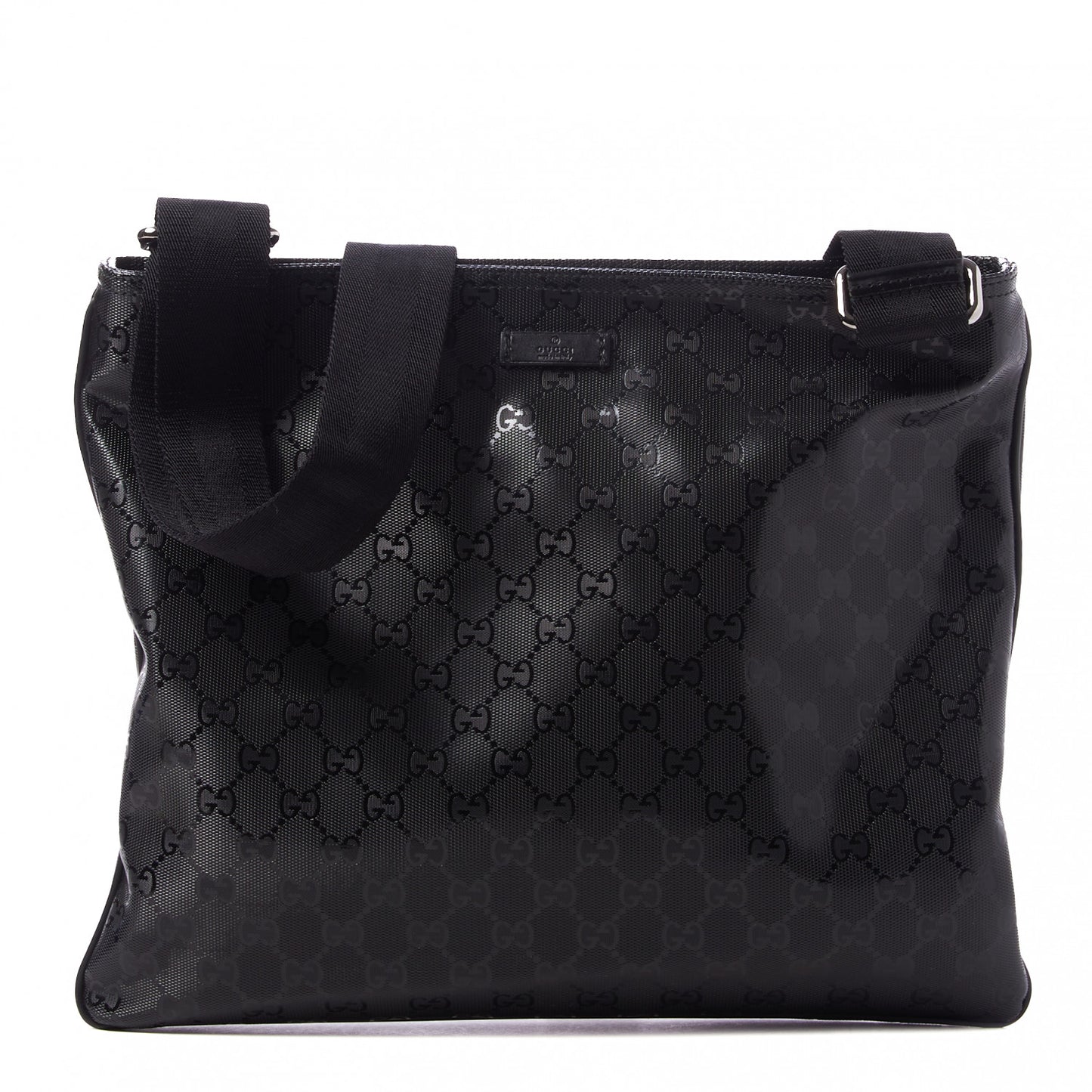 Imprime Monogram Medium Flat Messenger Bag Black