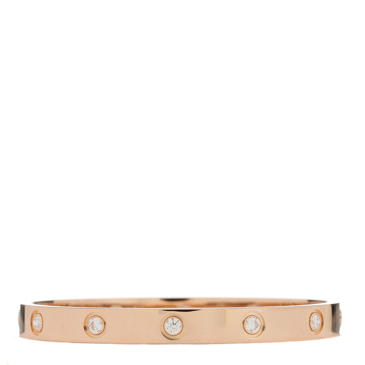 18K Pink Gold 10 Diamond LOVE Bracelet 16