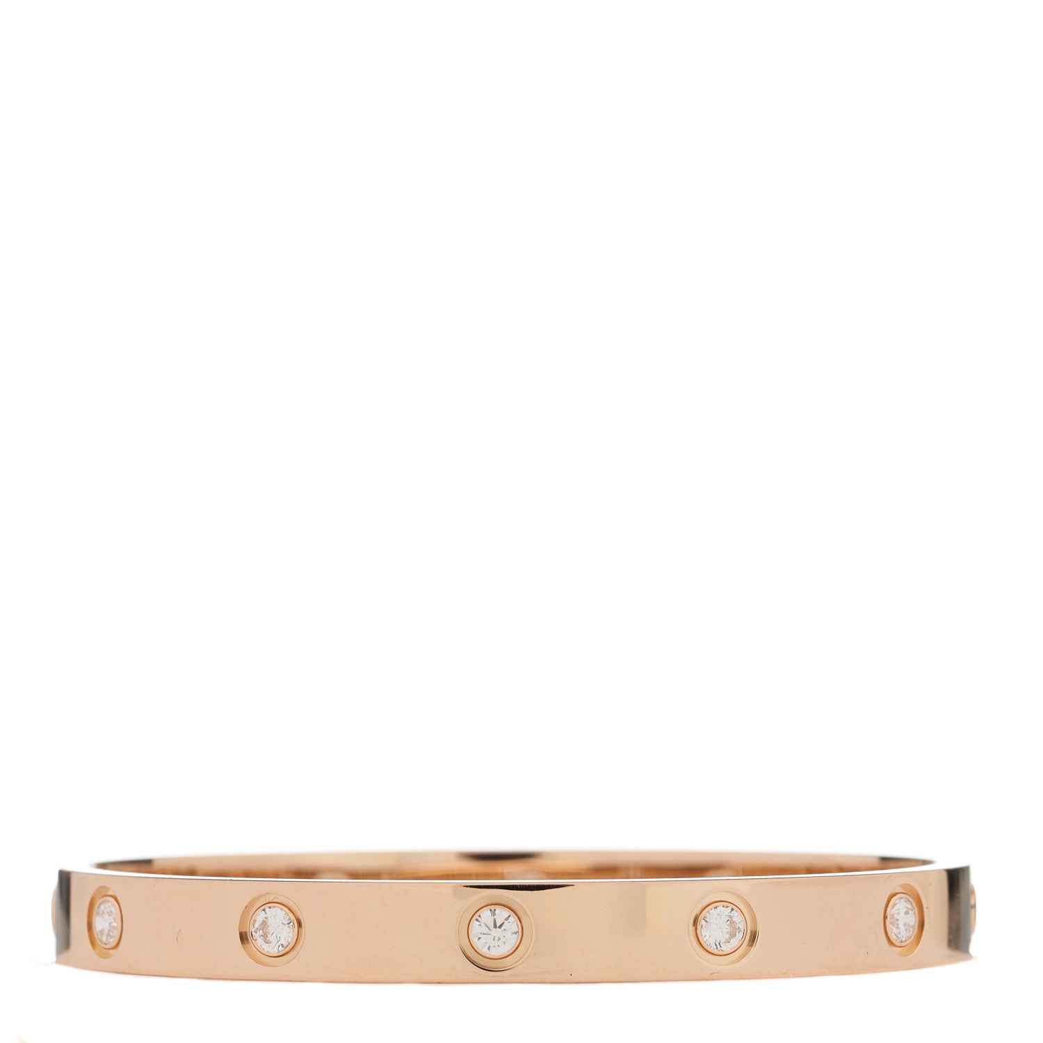 Cartier 18K Pink Gold 10 Diamond LOVE Bracelet 16 2 of 9