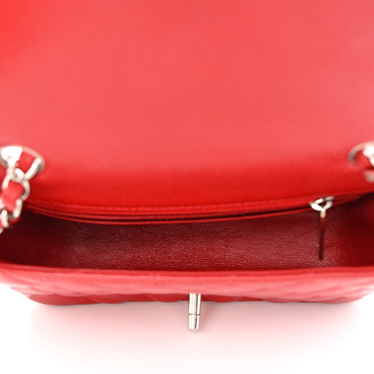 Caviar Quilted Mini Rectangular Flap Red