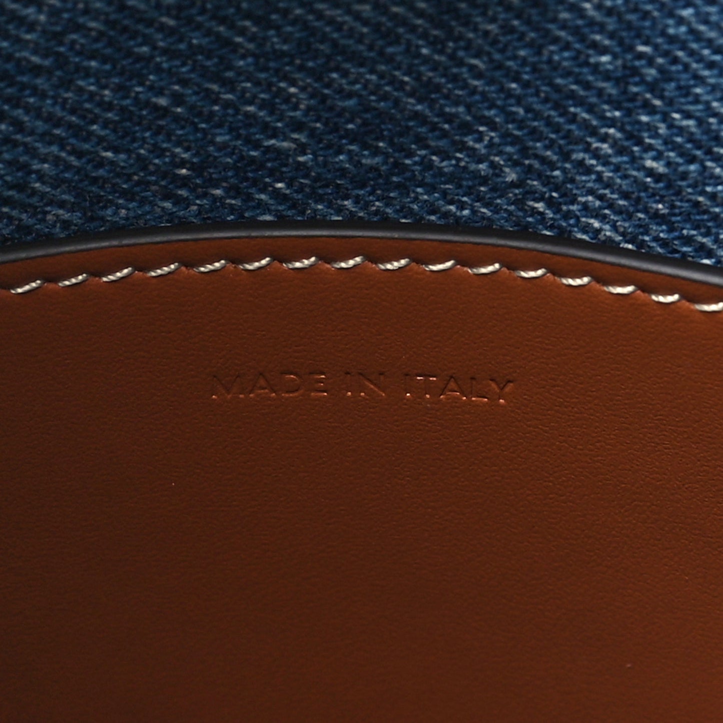 Denim Calfskin Triomphe Small Bucket Bag Blue