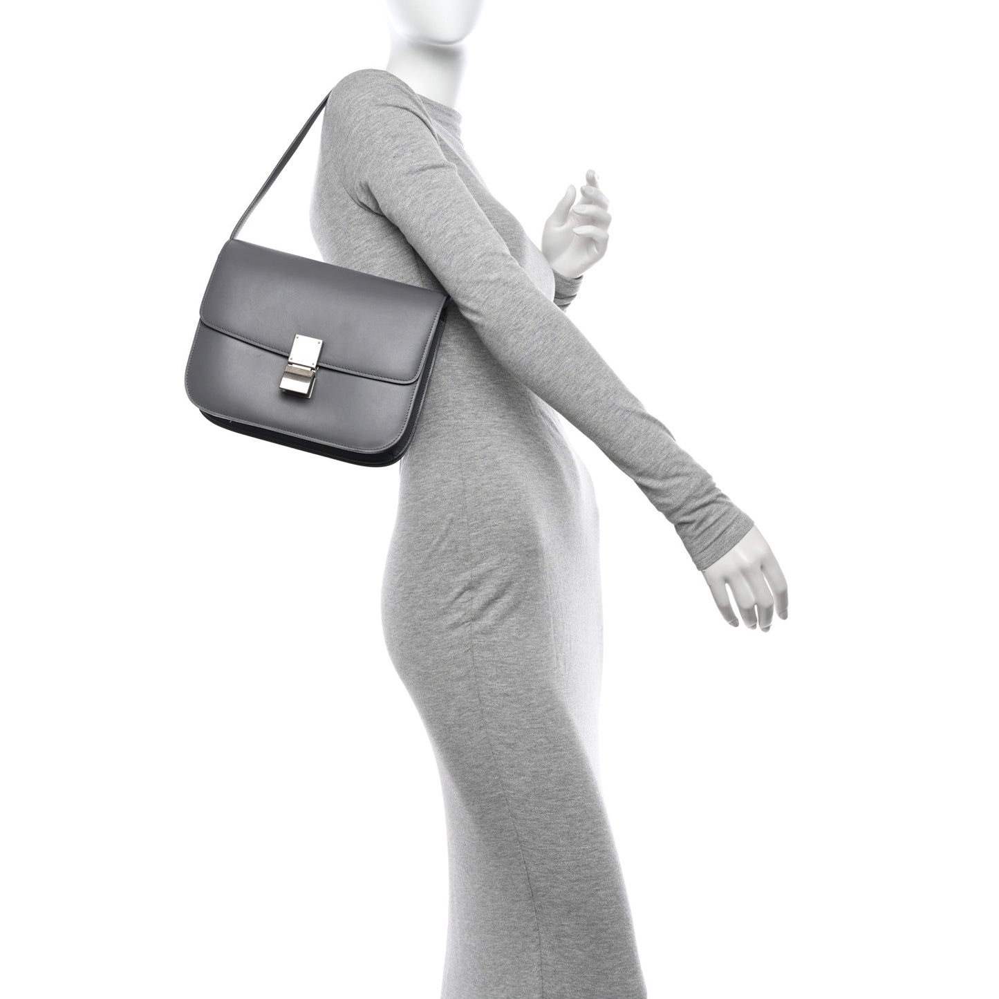 Smooth Calfskin Medium Classic Box Flap Bag Storm
