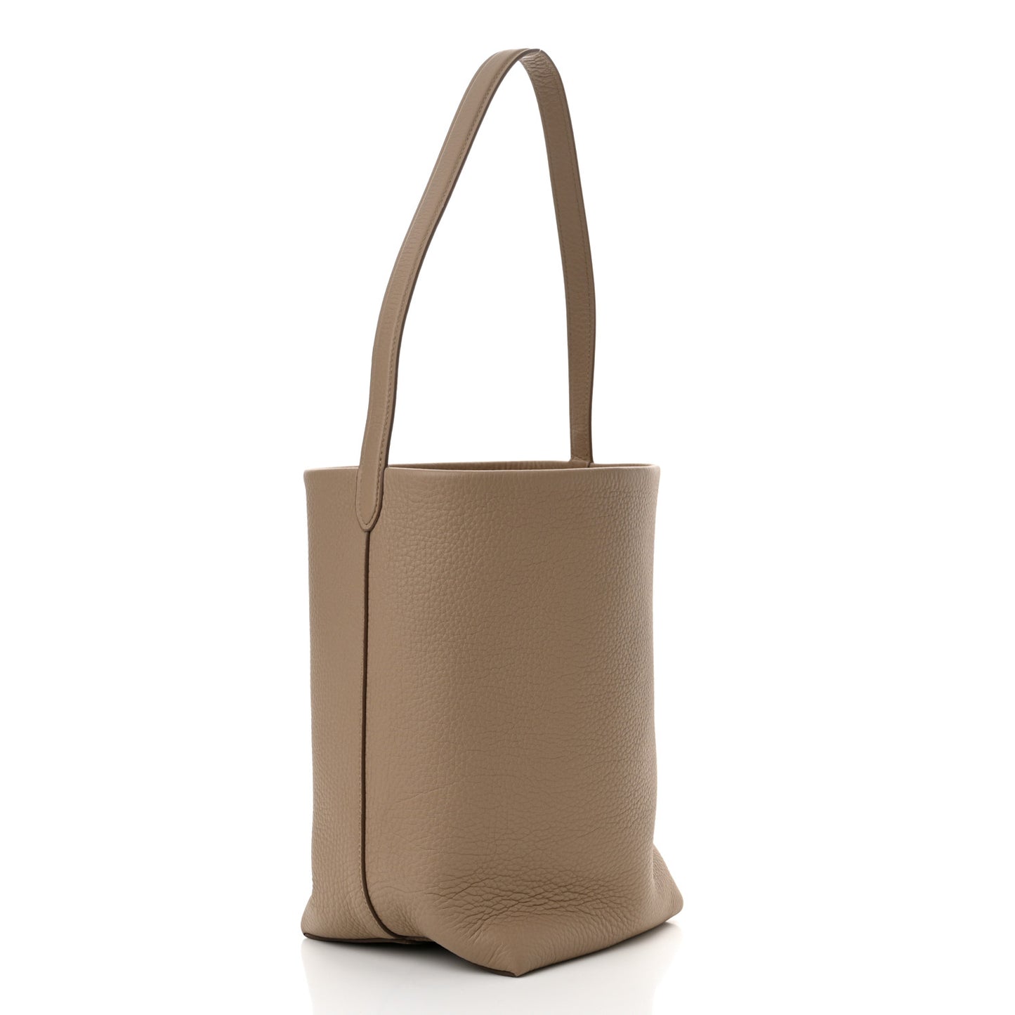 Grained Calfskin Medium N/S Park Tote Dark Taupe