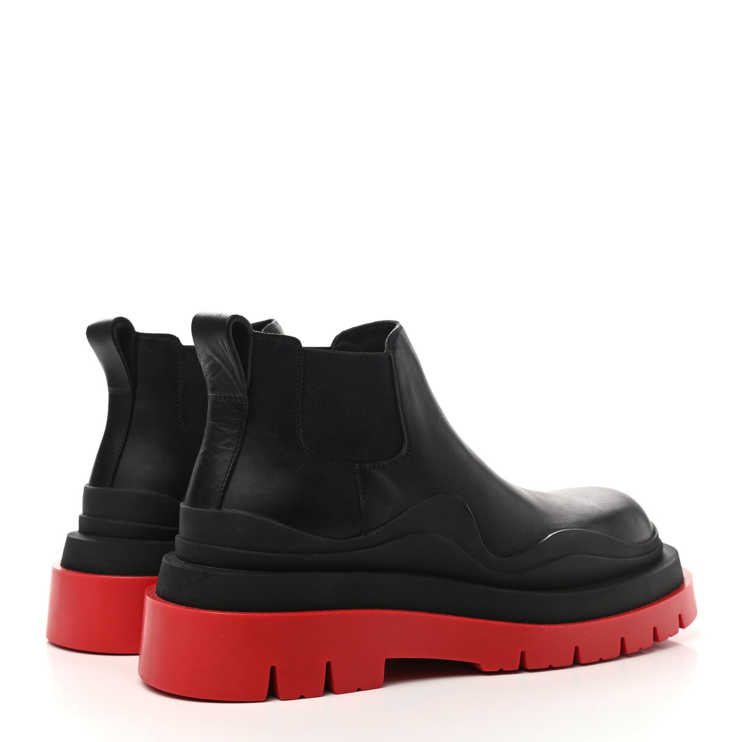 Calfskin Womens The Tire Cropped Chelsea Boots 37 Black Bright Red