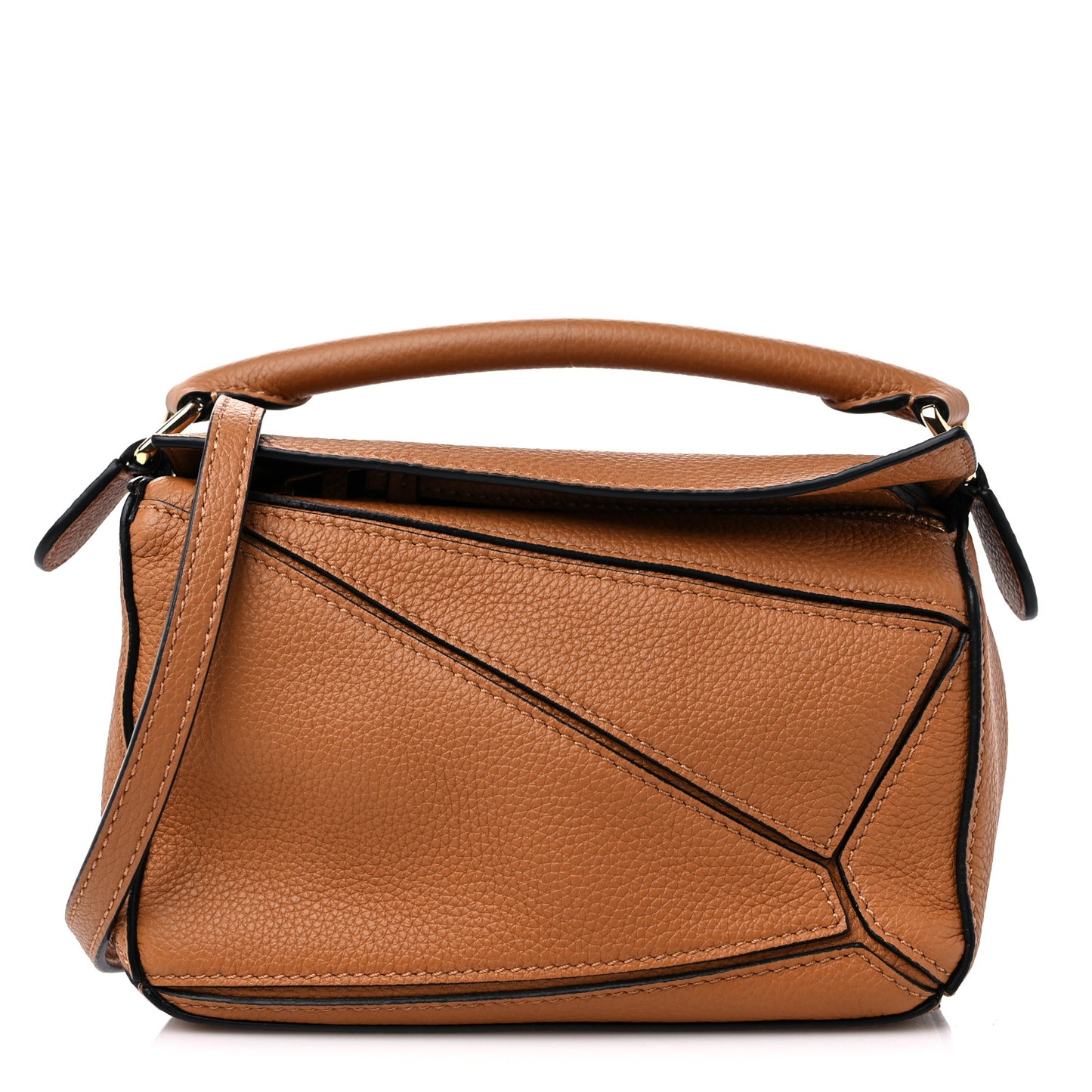 Calfskin Mini Puzzle Bag Light Caramel