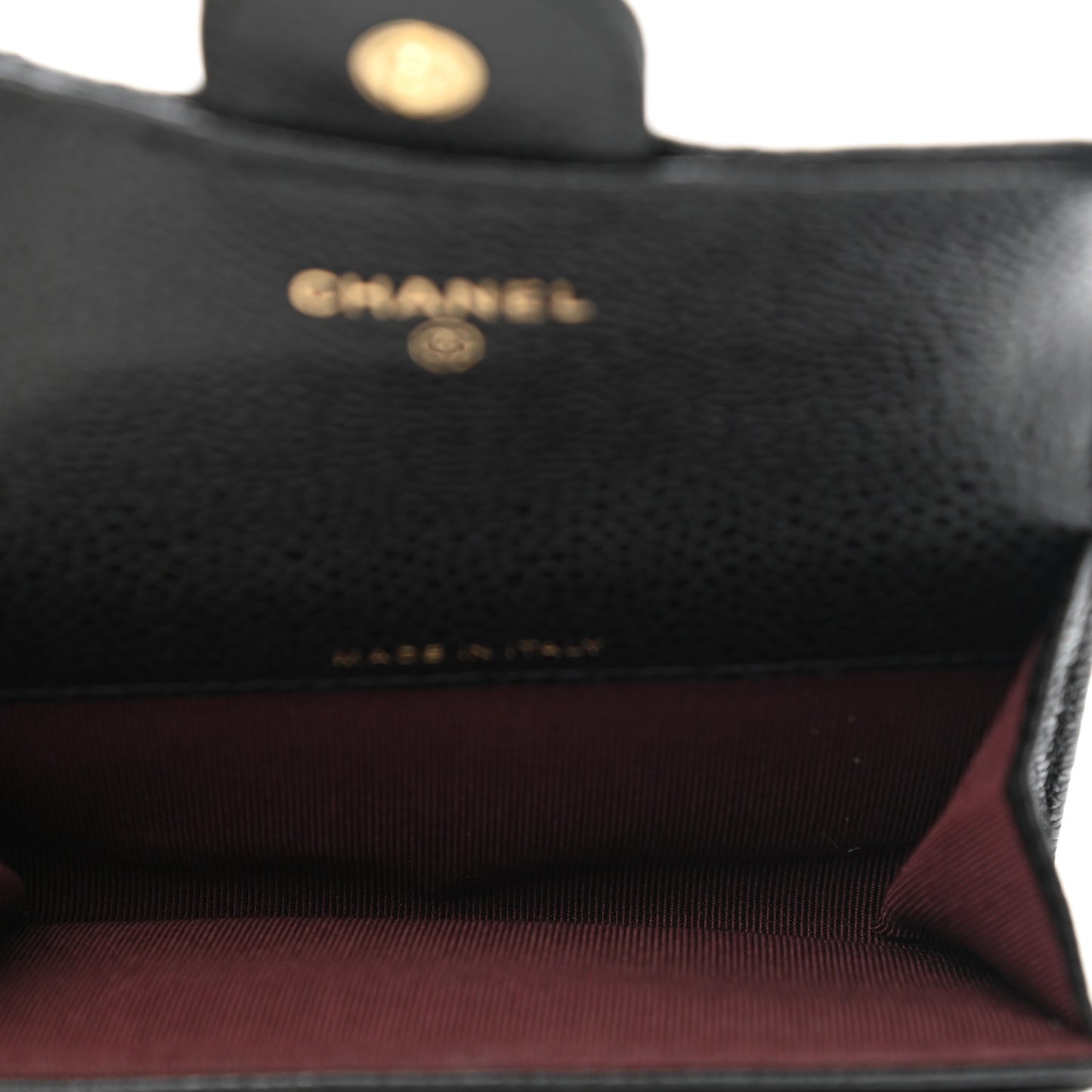 Caviar Quilted Flap Card Holder Black