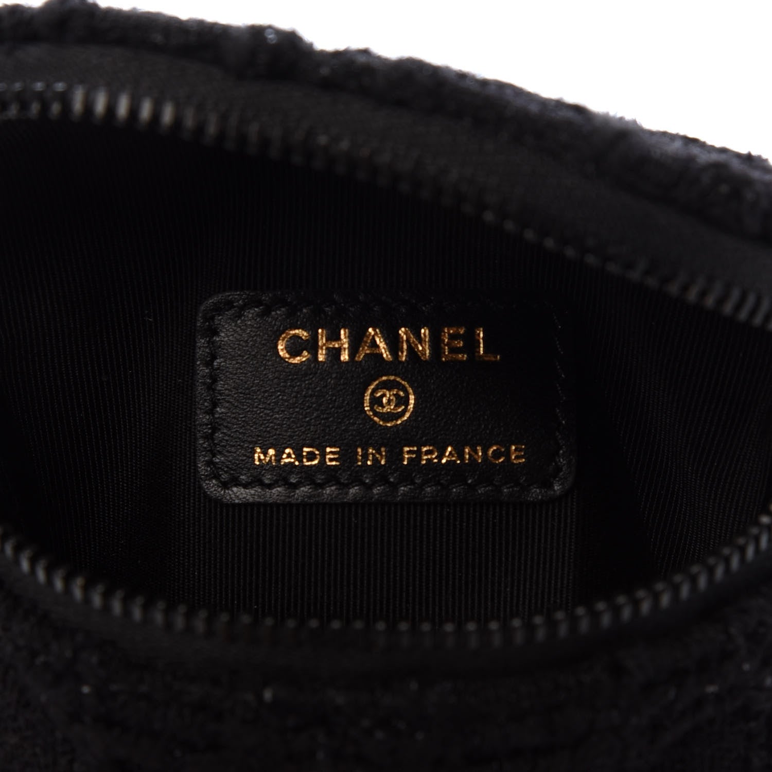 Chanel Tweed Lambskin Quilted Arm Coin Purse Black 6 of 8