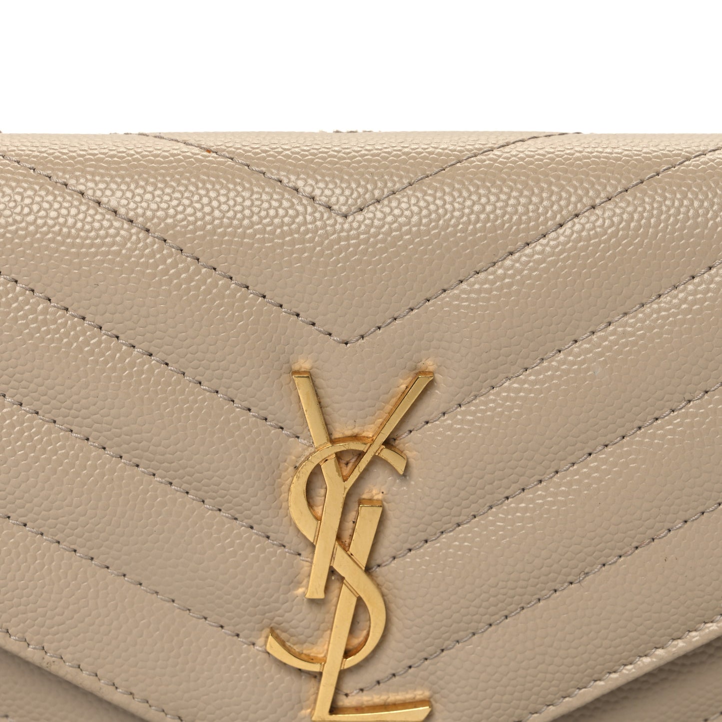 Grain De Poudre Matelasse Chevron Monogram Envelope Chain Wallet Nude Powder