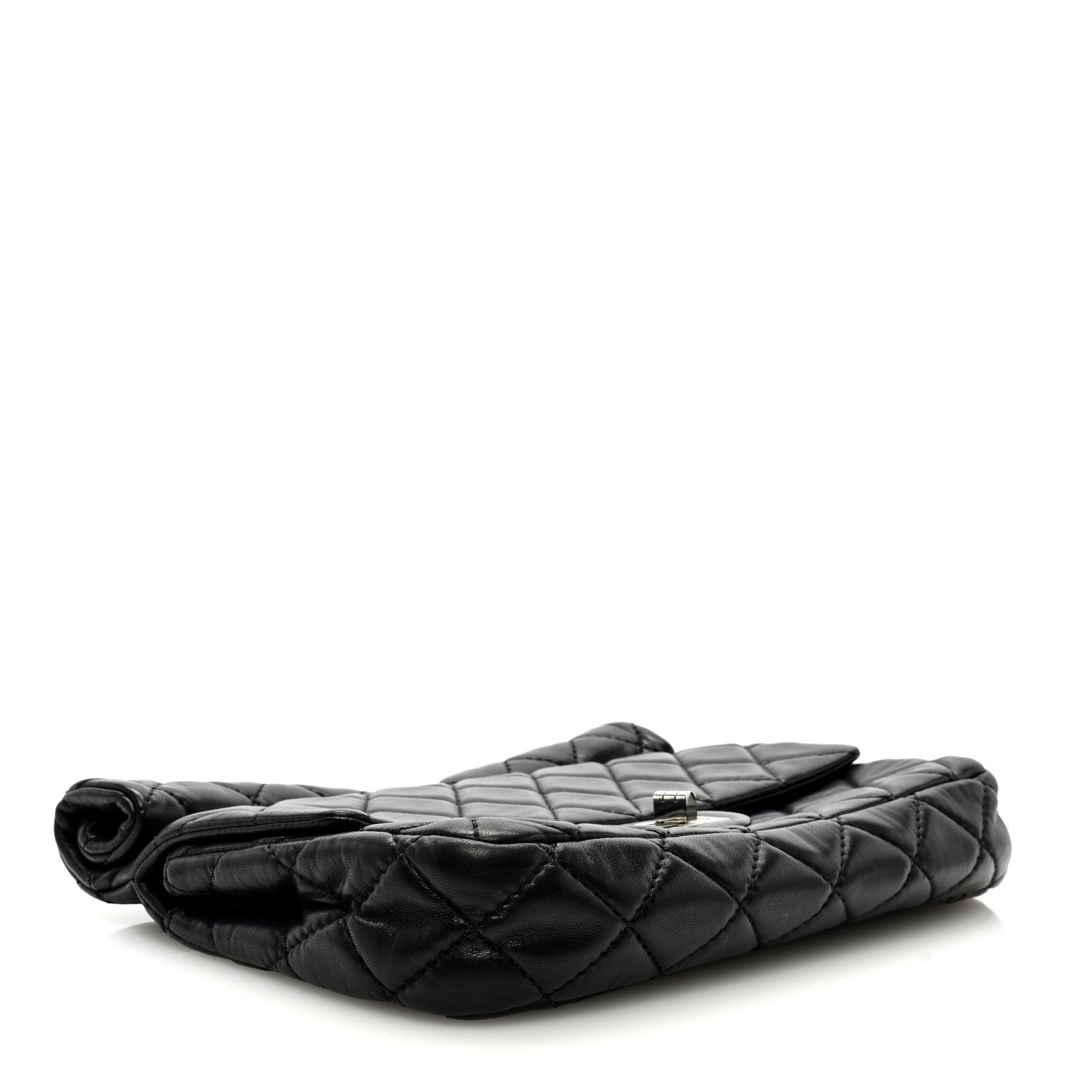 Chanel Lambskin Quilted Large Roll 2.55 Reissue Clutch Black 4 of 7