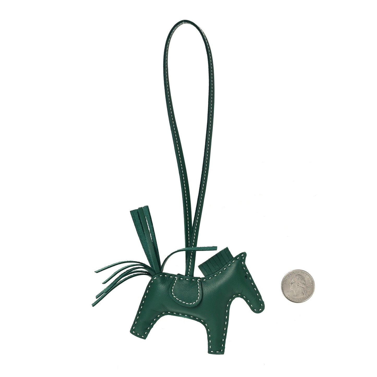 Milo Lambskin Grigri Rodeo Horse Bag Charm PM Vert Moyen