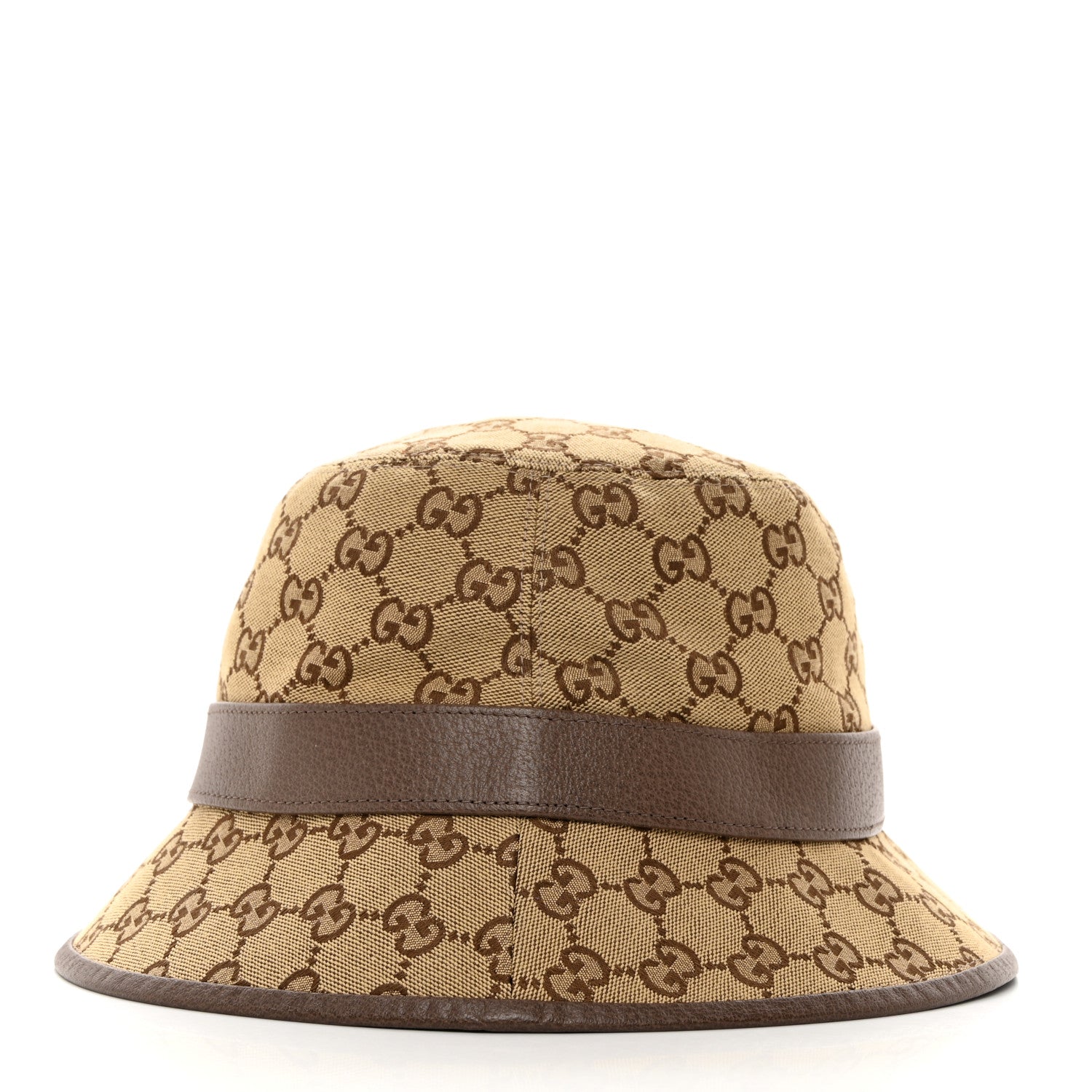 Gucci Monogram Textured Dollar Calfskin GG Jago Bucket Hat XXL Cacao Beige 6 of 10