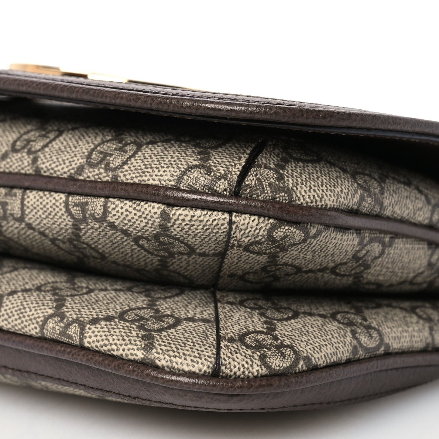 GG Supreme Monogram Textured Dollar Calfskin Mini Blondie Chain Shoulder Flap Bag Beige Ebony New Acero