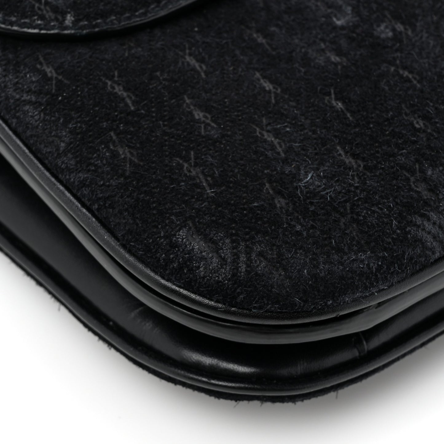 Suede All-Over Monogram Small Le Monogramme Satchel Black