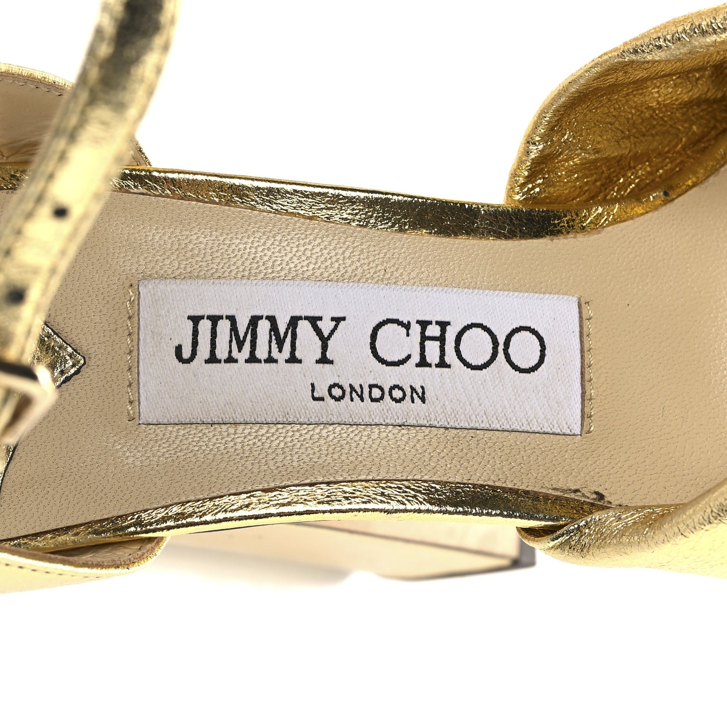 Metallic Calfskin Heloise Ankle Strap 120mm Platform Sandals 37 Gold