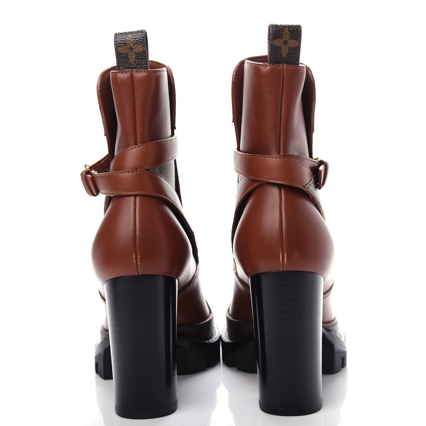 Calfskin Monogram Star Trail Ankle Boots 37 Cognac