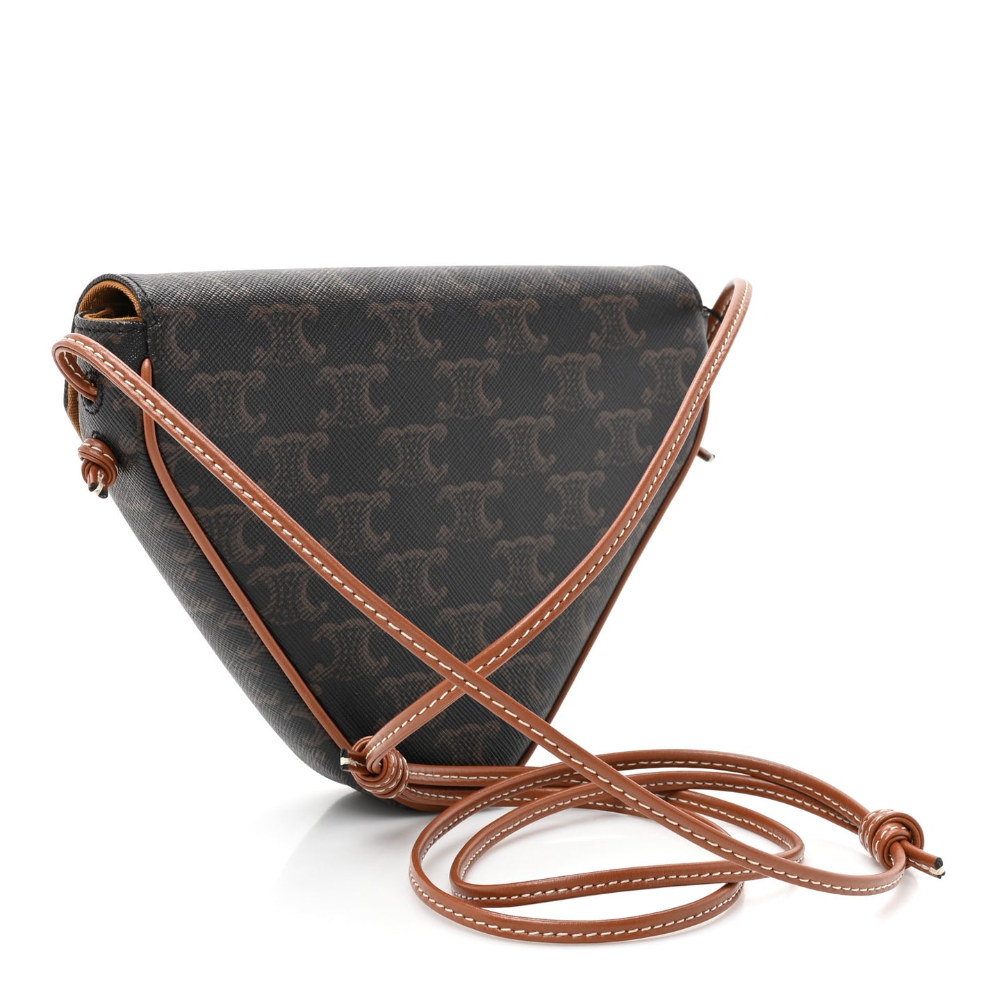 Triomphe Canvas Triangle Crossbody Bag Tan