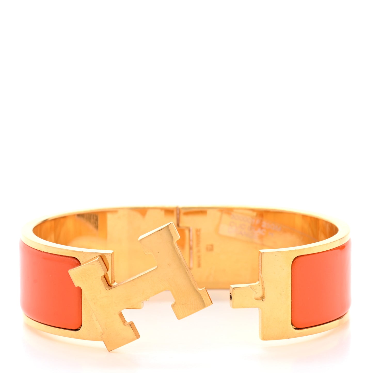 Enamel Wide Clic Clac H Bracelet GM Orange