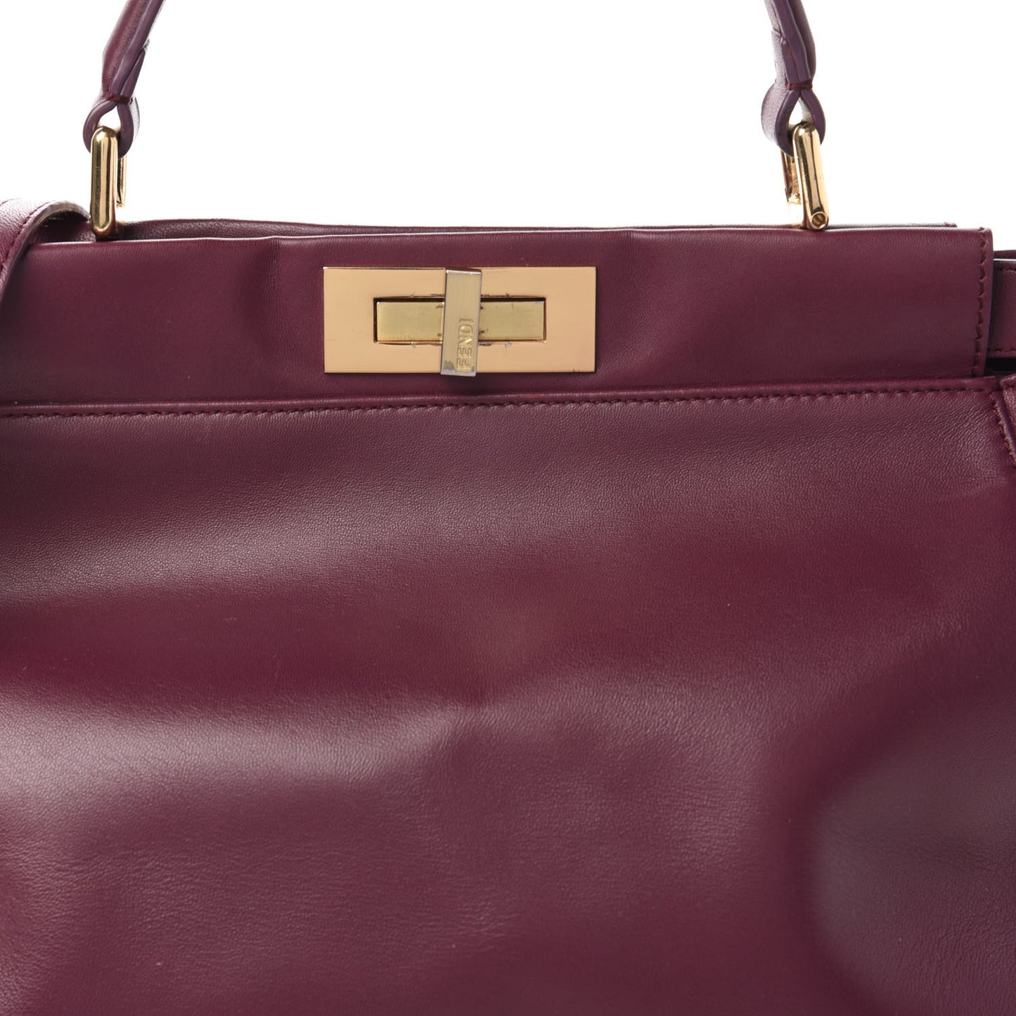 Nappa Medium Peekaboo Iconic Satchel Bordeaux