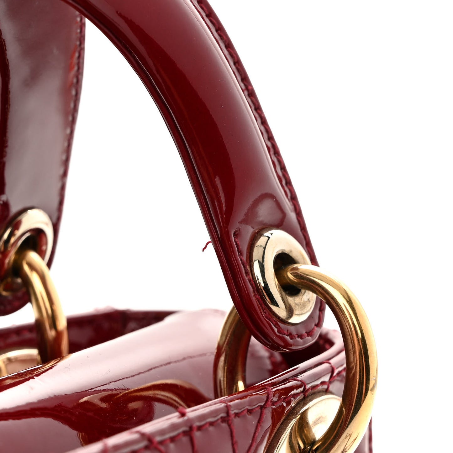 Patent Cannage Mini Lady Dior Red