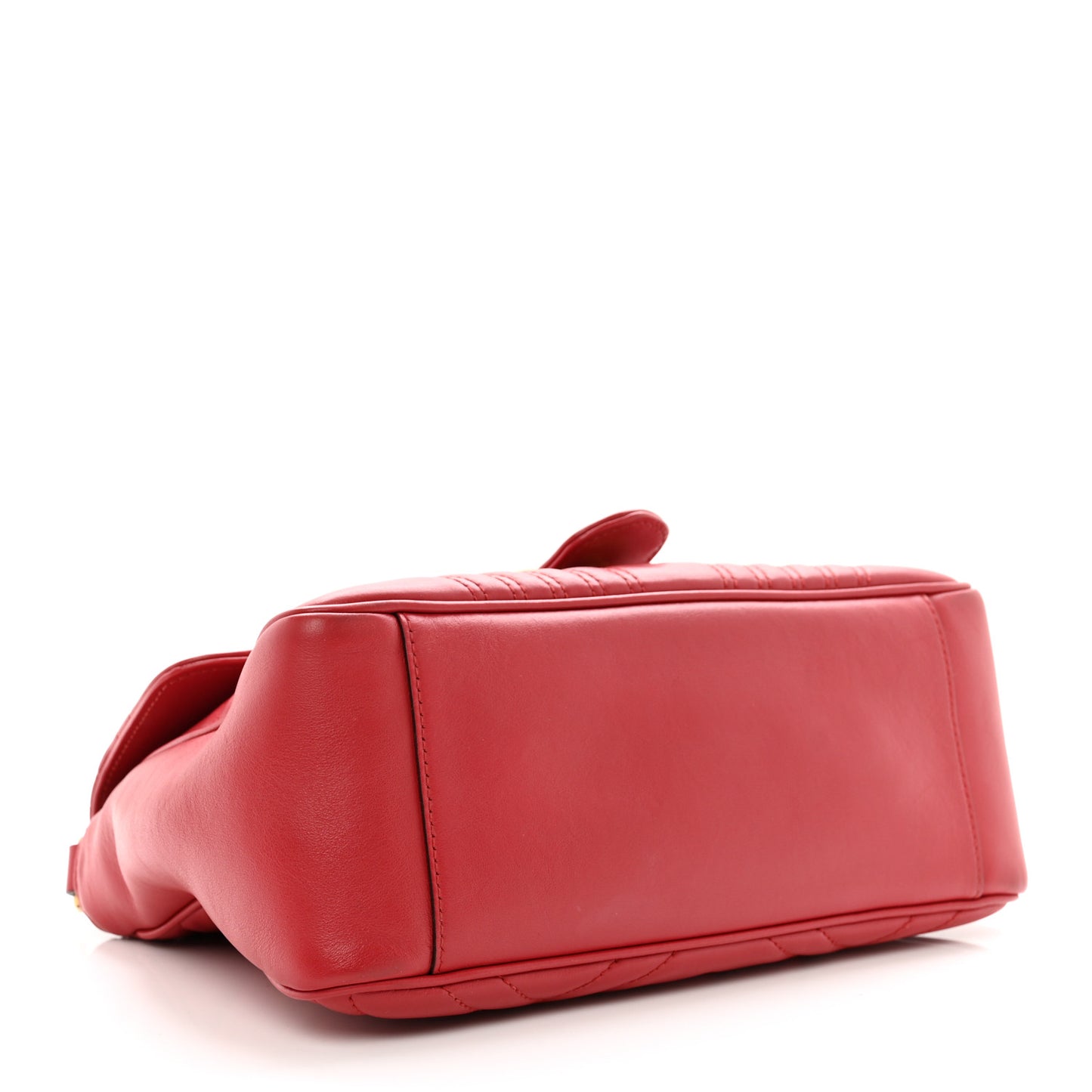 Calfskin Matelasse Small GG Marmont Top Handle Shoulder Bag Hibiscus Red