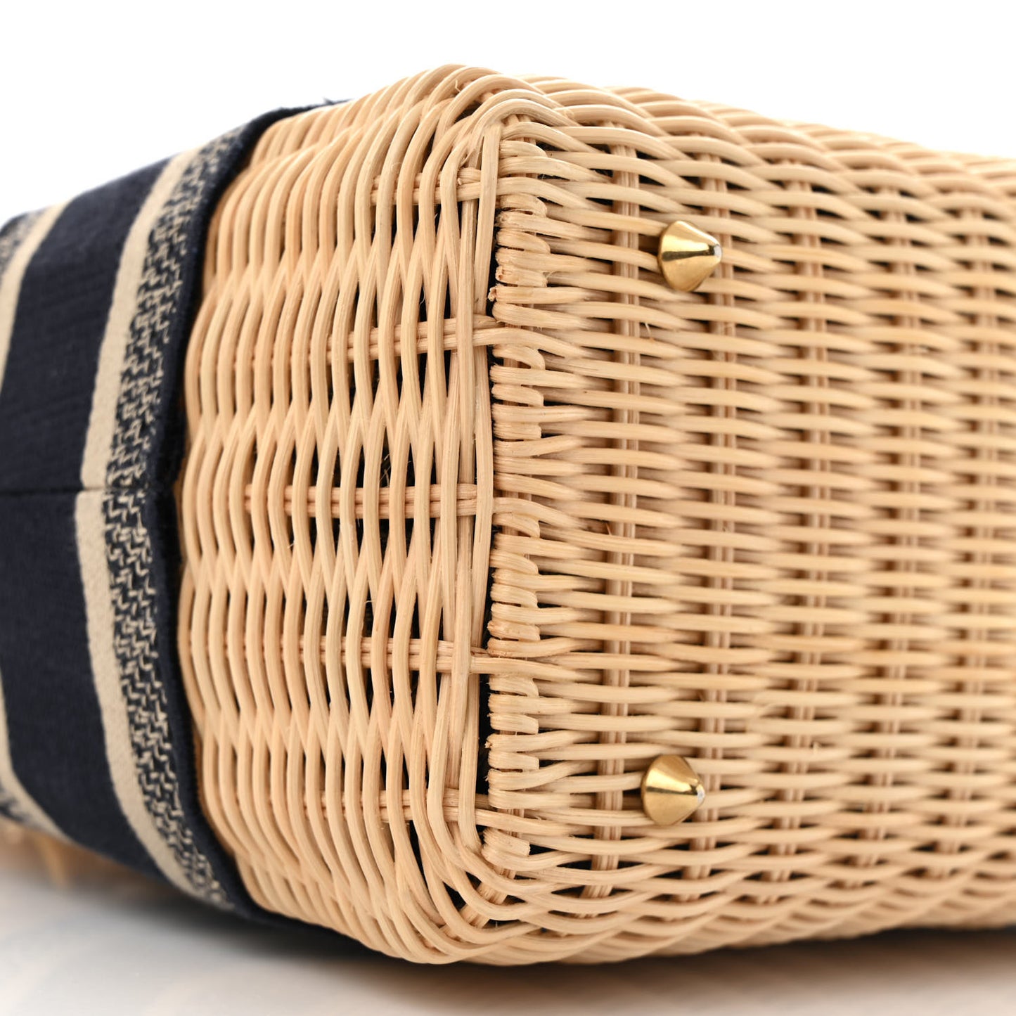 Wicker Oblique Medium Lady Dior Bag Blue