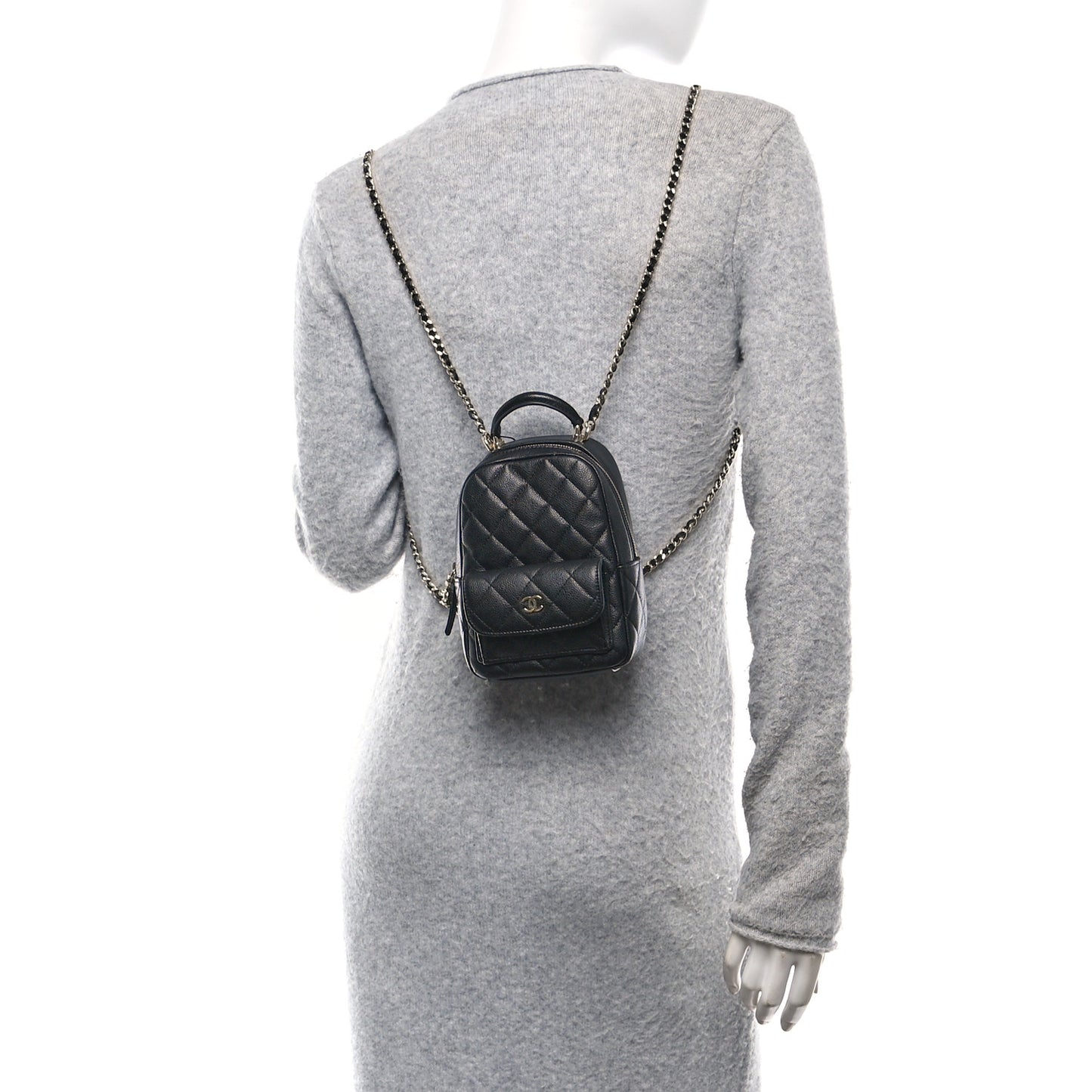 Caviar Quilted CC Mini Classic Backpack Black