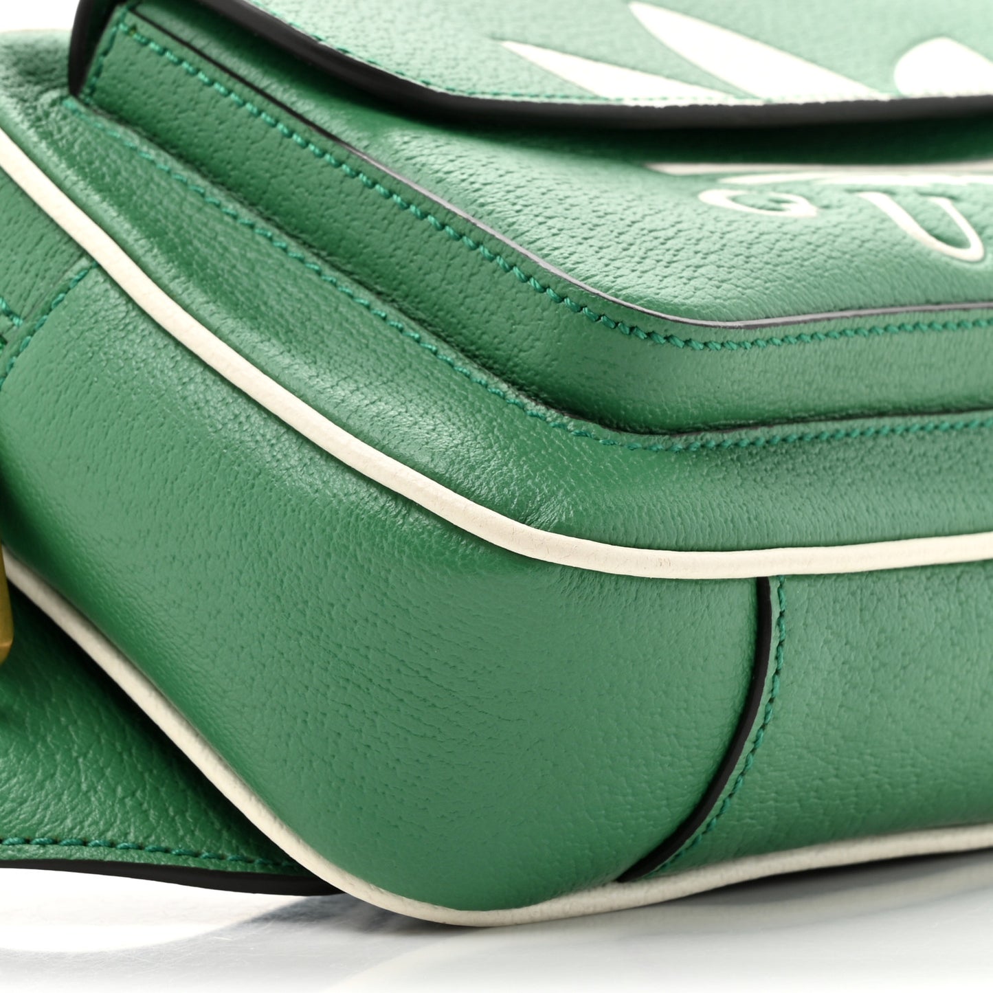 X ADIDAS Textured Dollar Calfskin Belt Bag Green