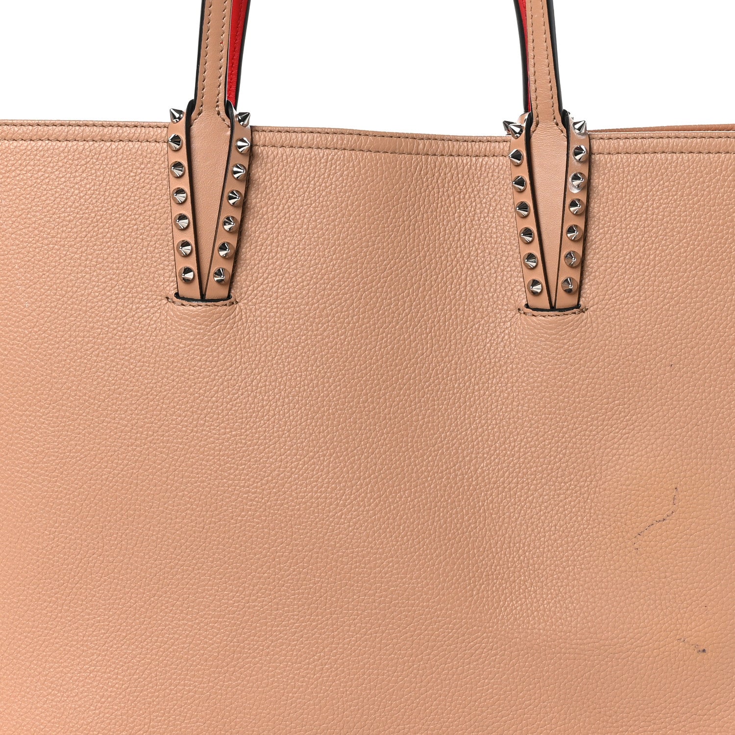 Christian Louboutin Calfskin Empire Spikes East West Cabata Tote Nude 9 of 13