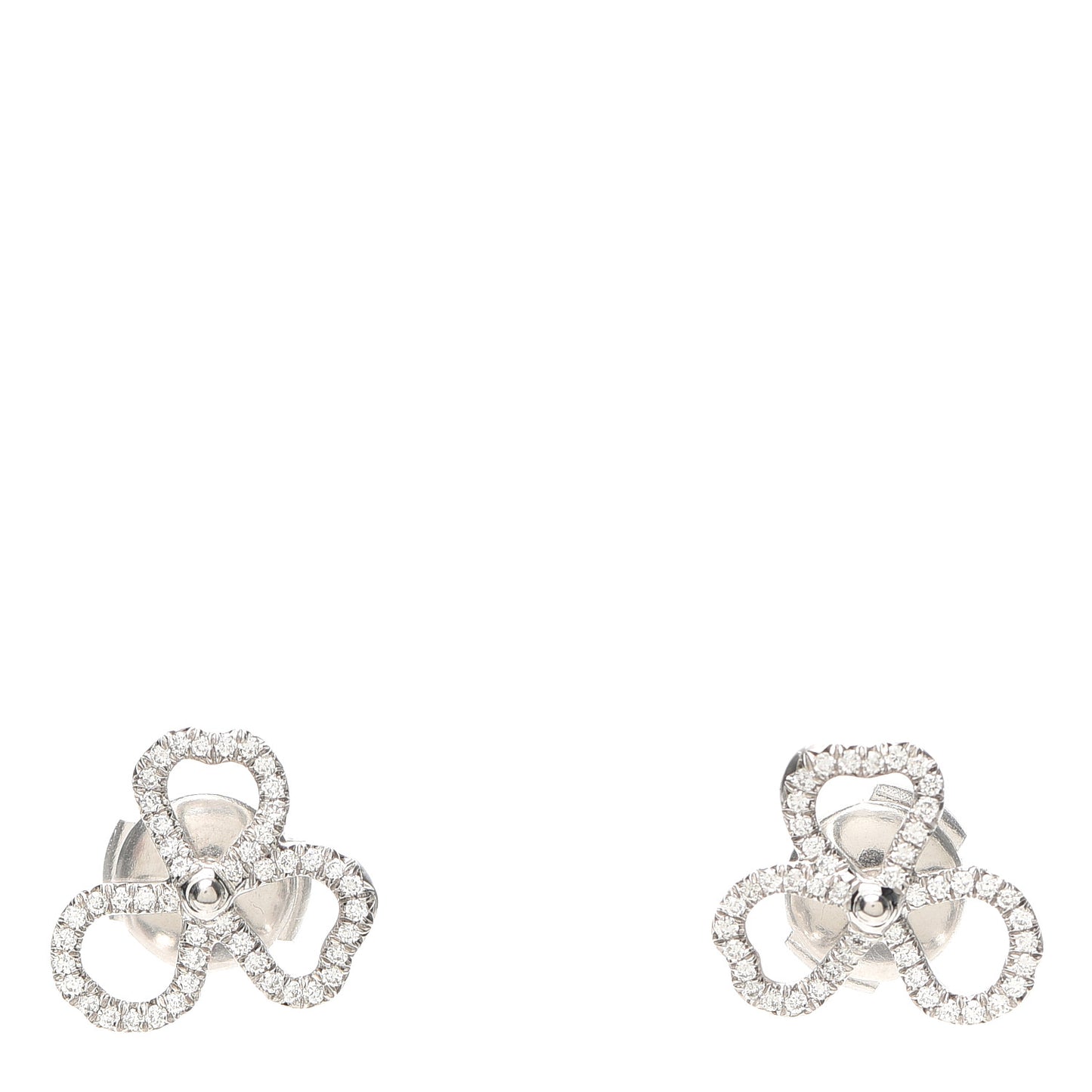 Platinum Diamond Paper Flowers Open Flower Earrings