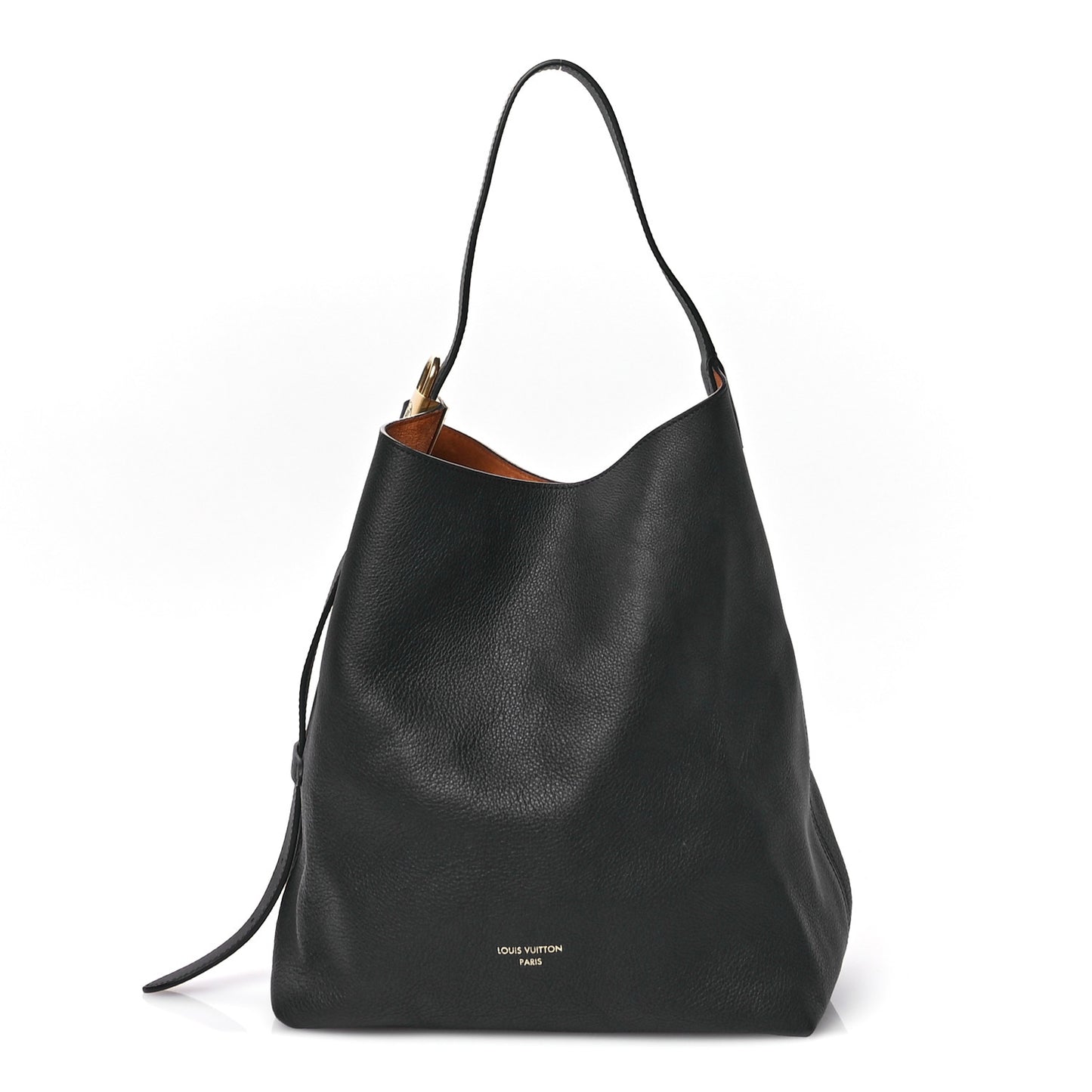 Grained Calfskin Low Key Hobo MM Black